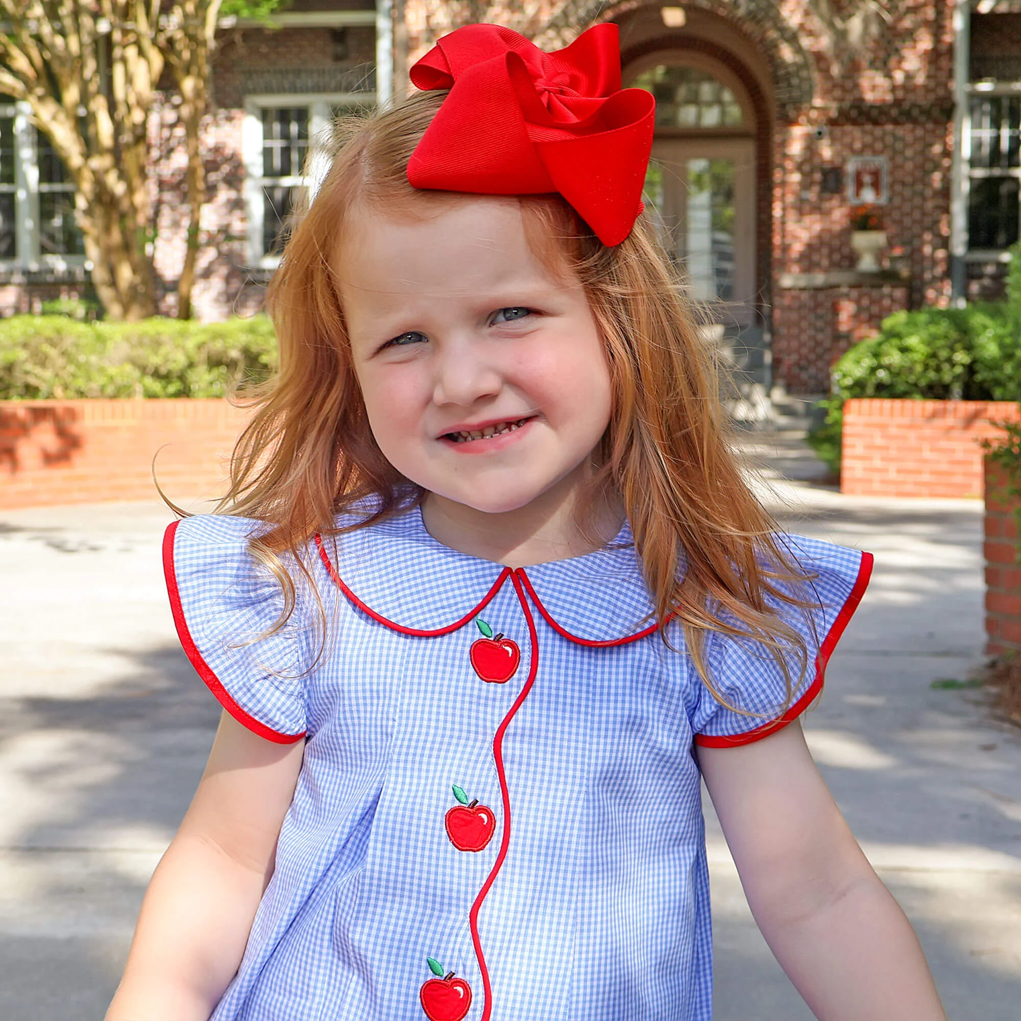 Adorable Apple Blue Gingham Jane Dress - Image 3