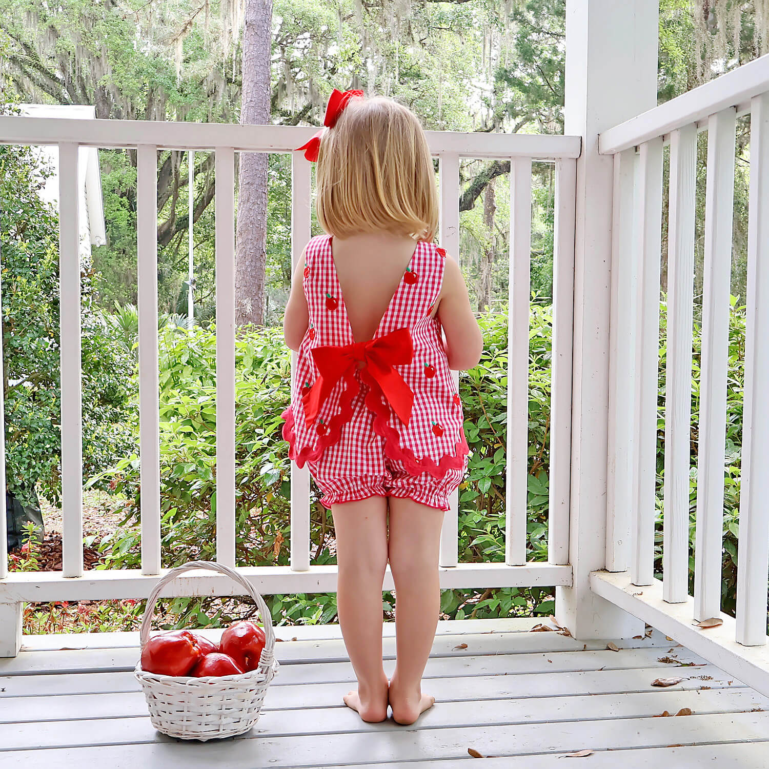 Tiny Apples Red Gingham Sadie Bloomer Set - Image 8