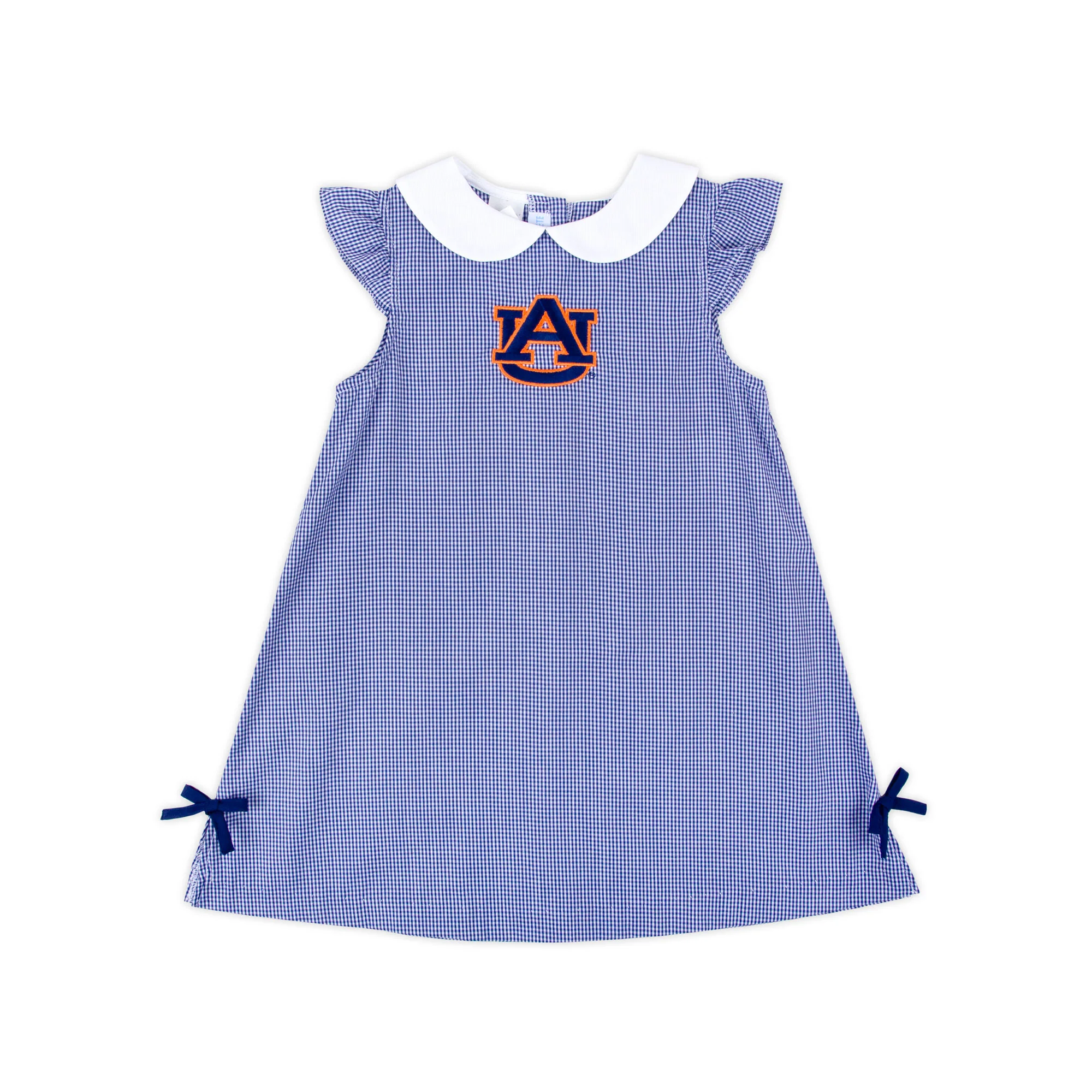 Auburn Embroidered Navy Gingham Dress - Image 4