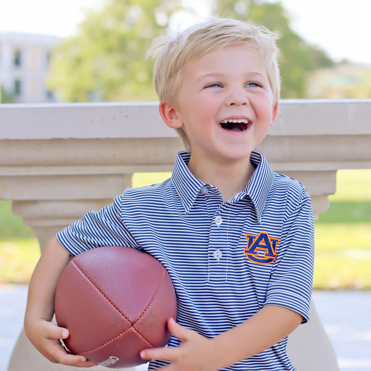 Auburn Embroidered Navy Performance Polo - Image 3