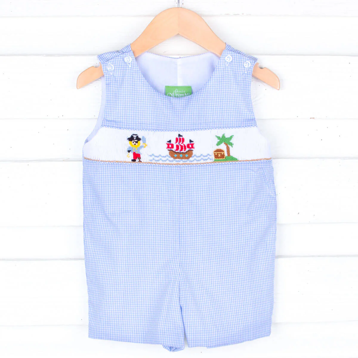 Beyond The Sea Blue Gingham Smocked Jon Jon