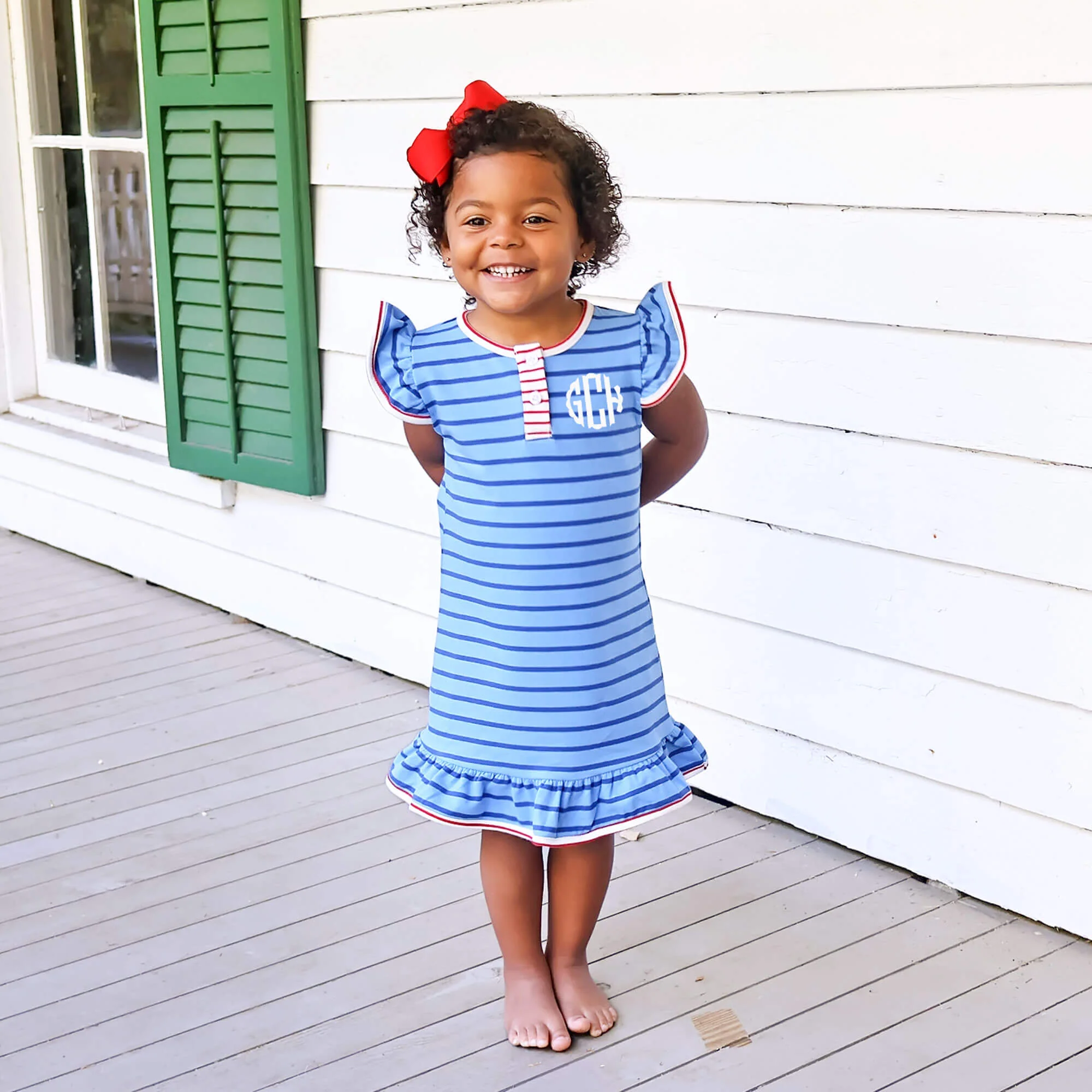 Blue & Navy Stripe Jade Dress