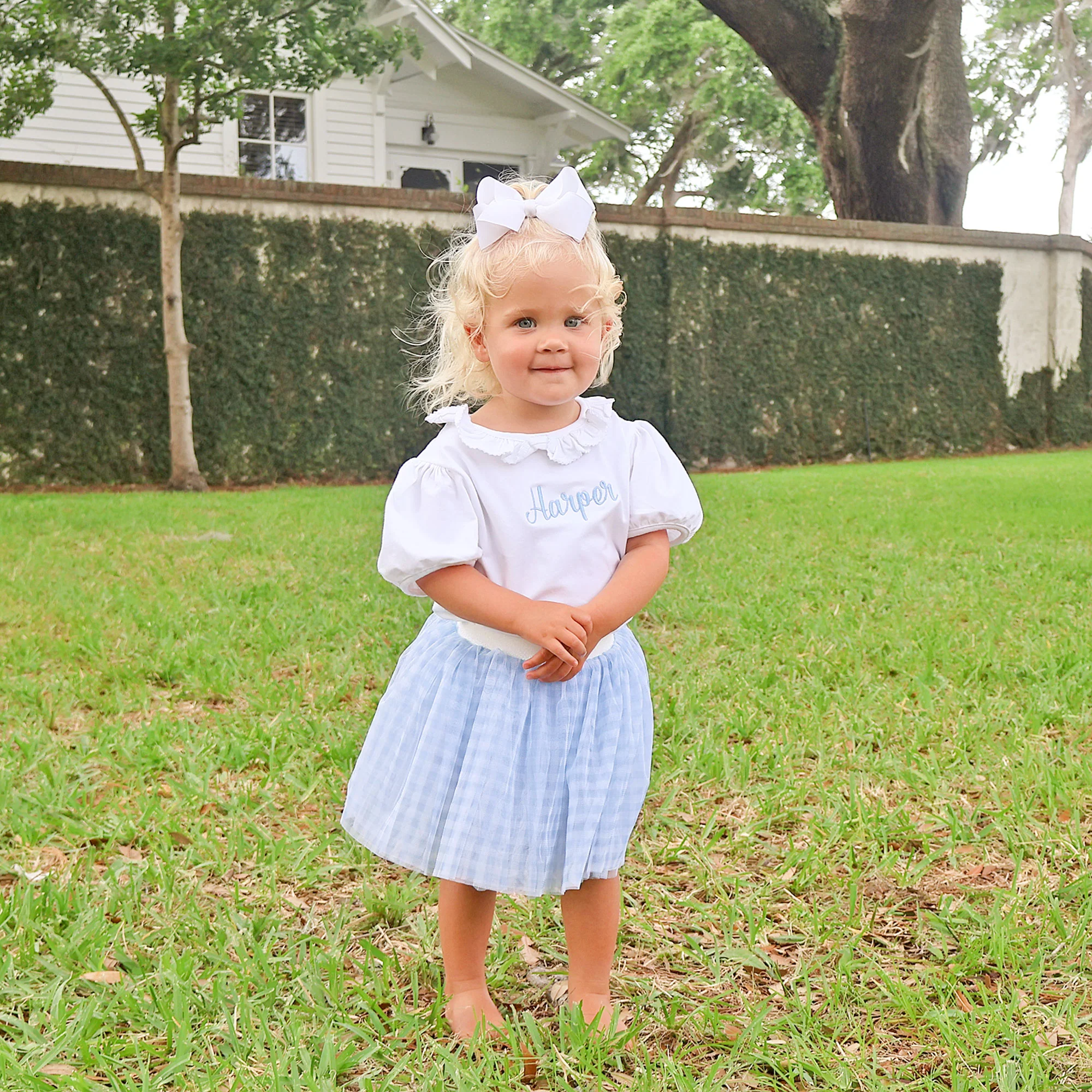Blue Gingham Tutu Skirt - Image 2