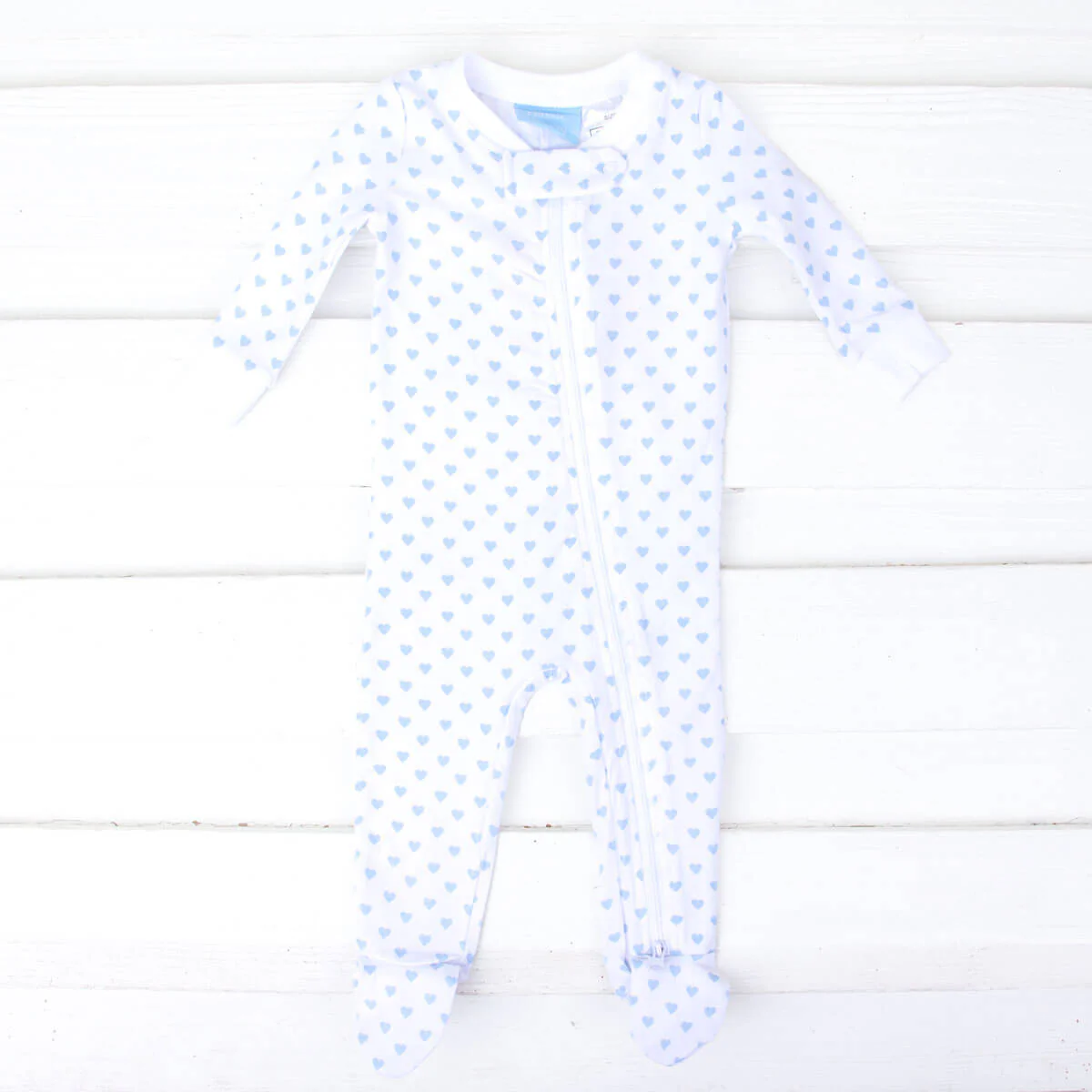 Blue Heart Print Zip Sleeper - Image 2