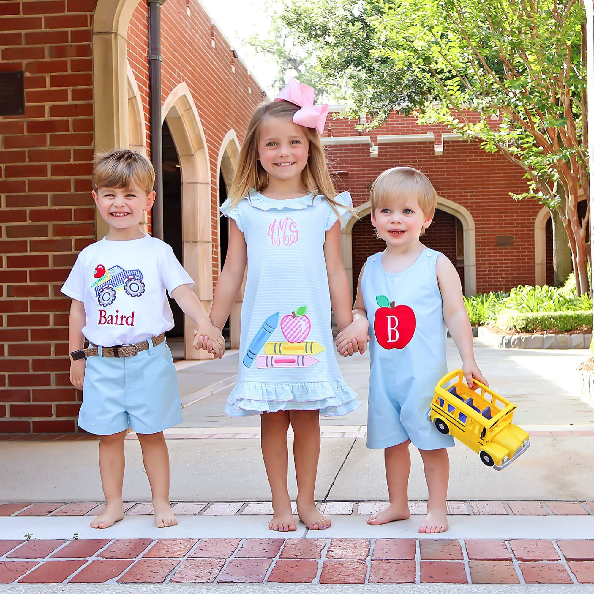 Bright Crayons Light Blue Stripe Milly Dress - Image 3