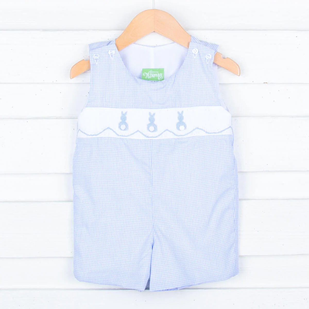 Bunny Smocked Jon Jon Blue Gingham