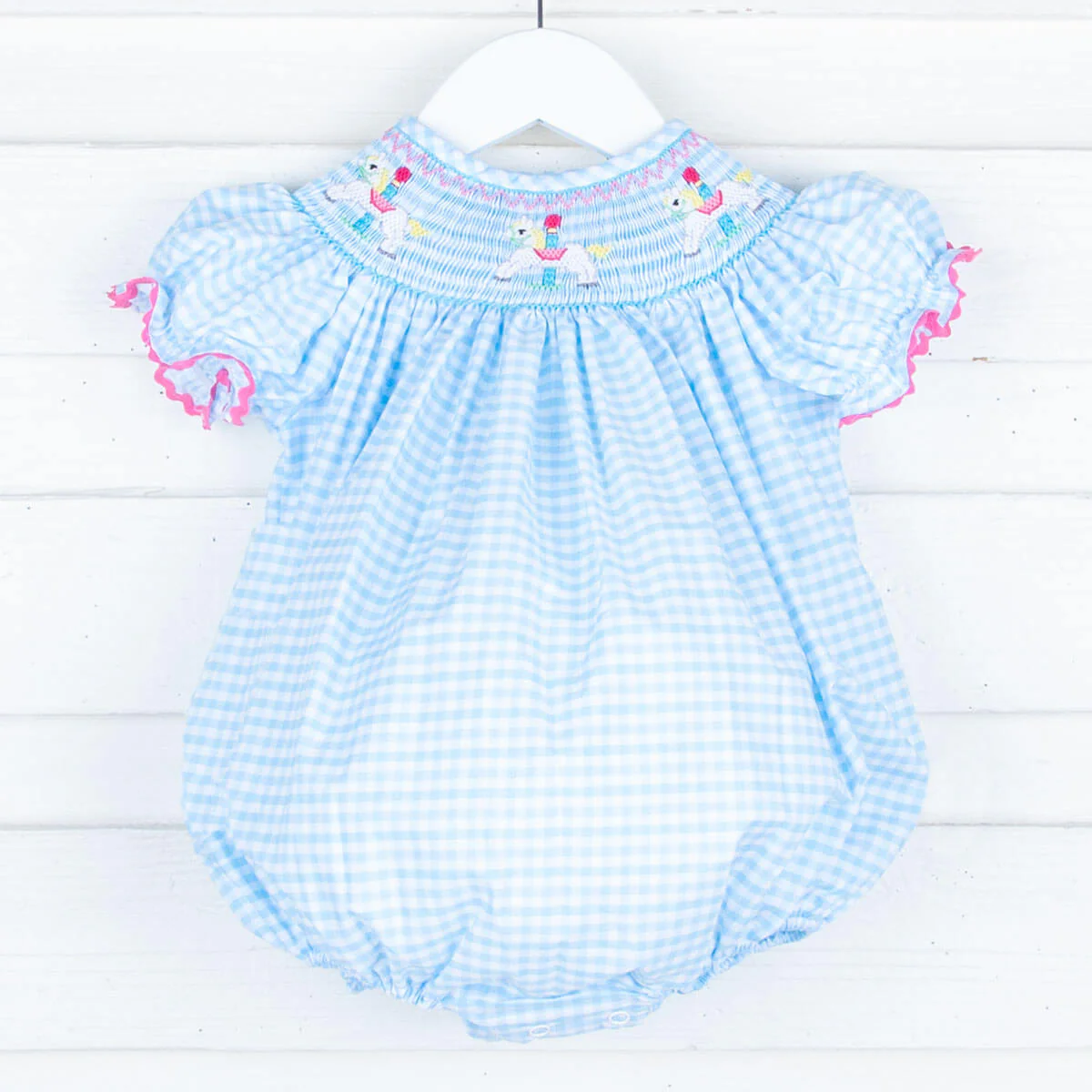 Carousel Smocked Blue Bubble
