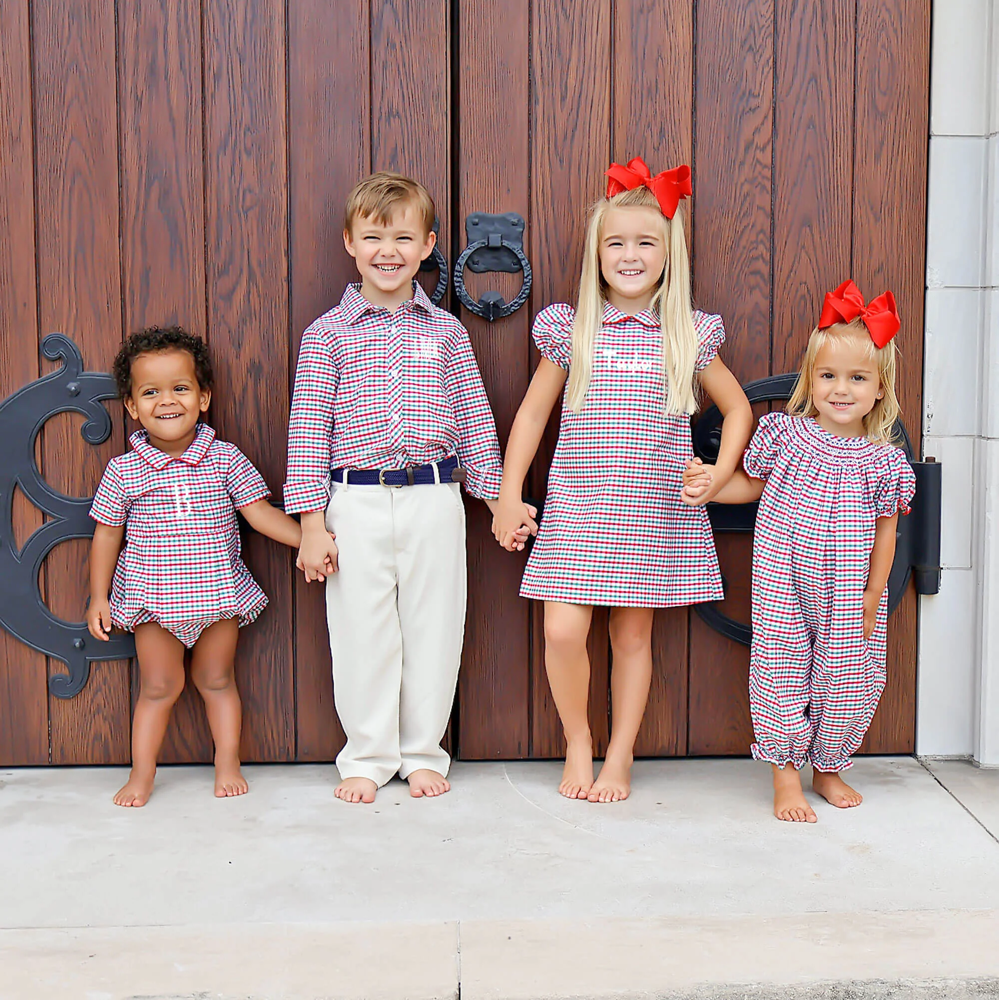 Christmas Card Gingham Collared Bubble - Image 5