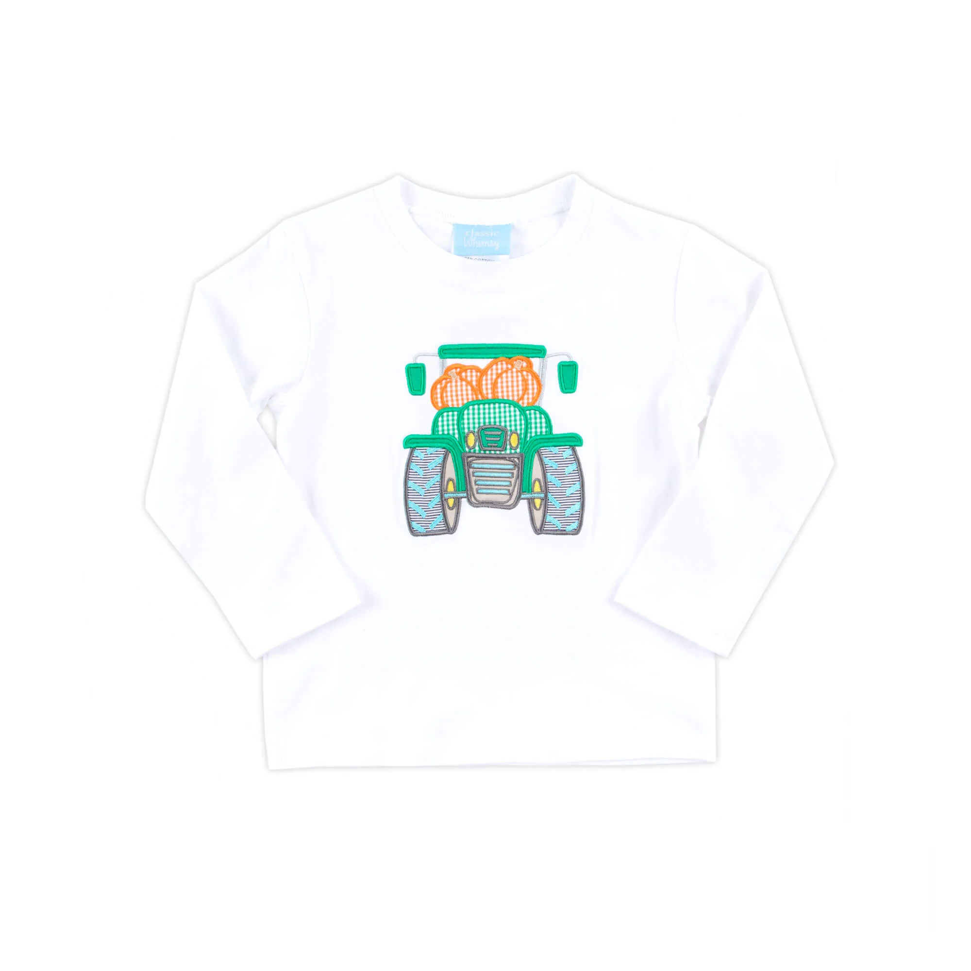Cluster Pumpkin Tractor White Long Sleeve Shirt - Image 4