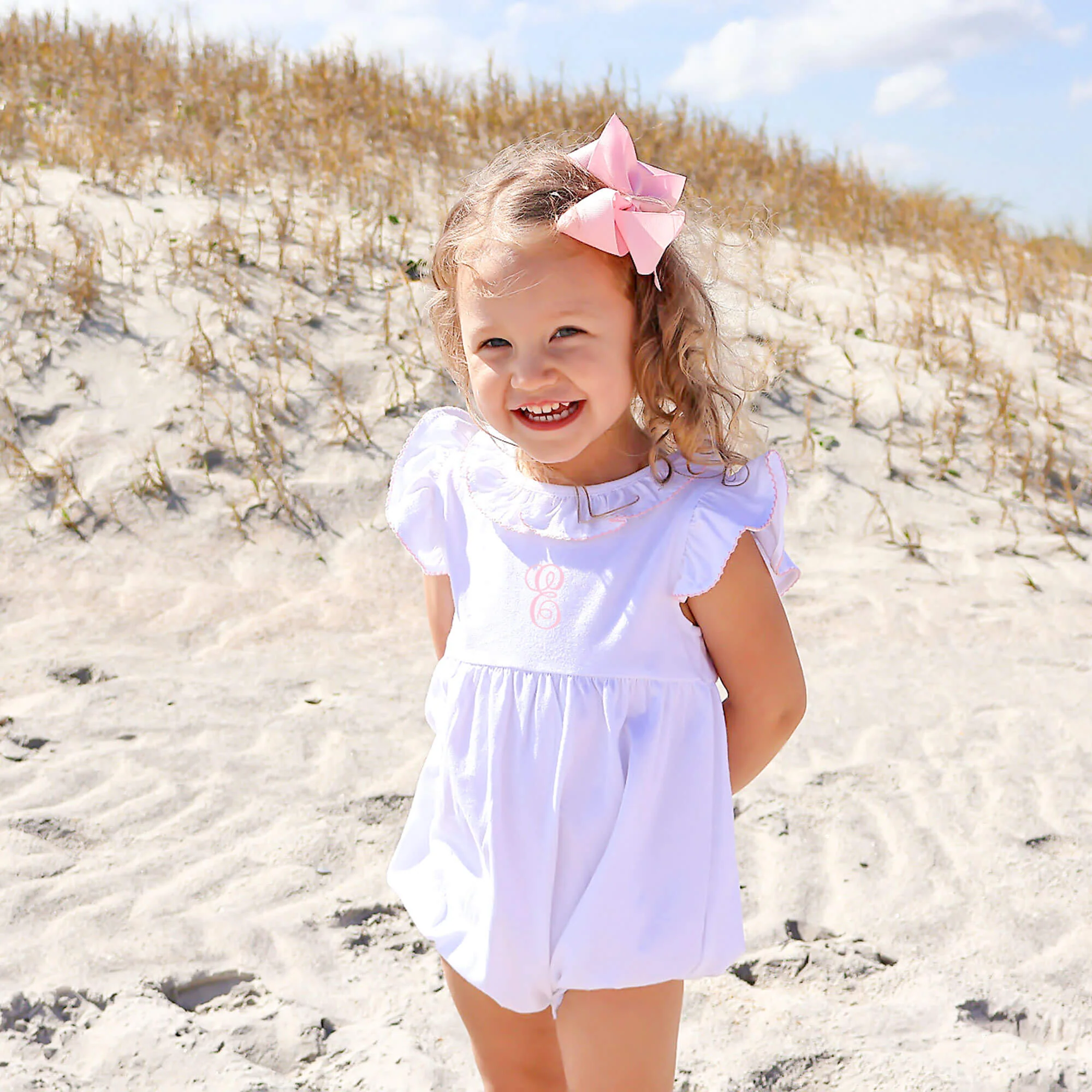 Colette Ruffle Collar White Knit Bubble