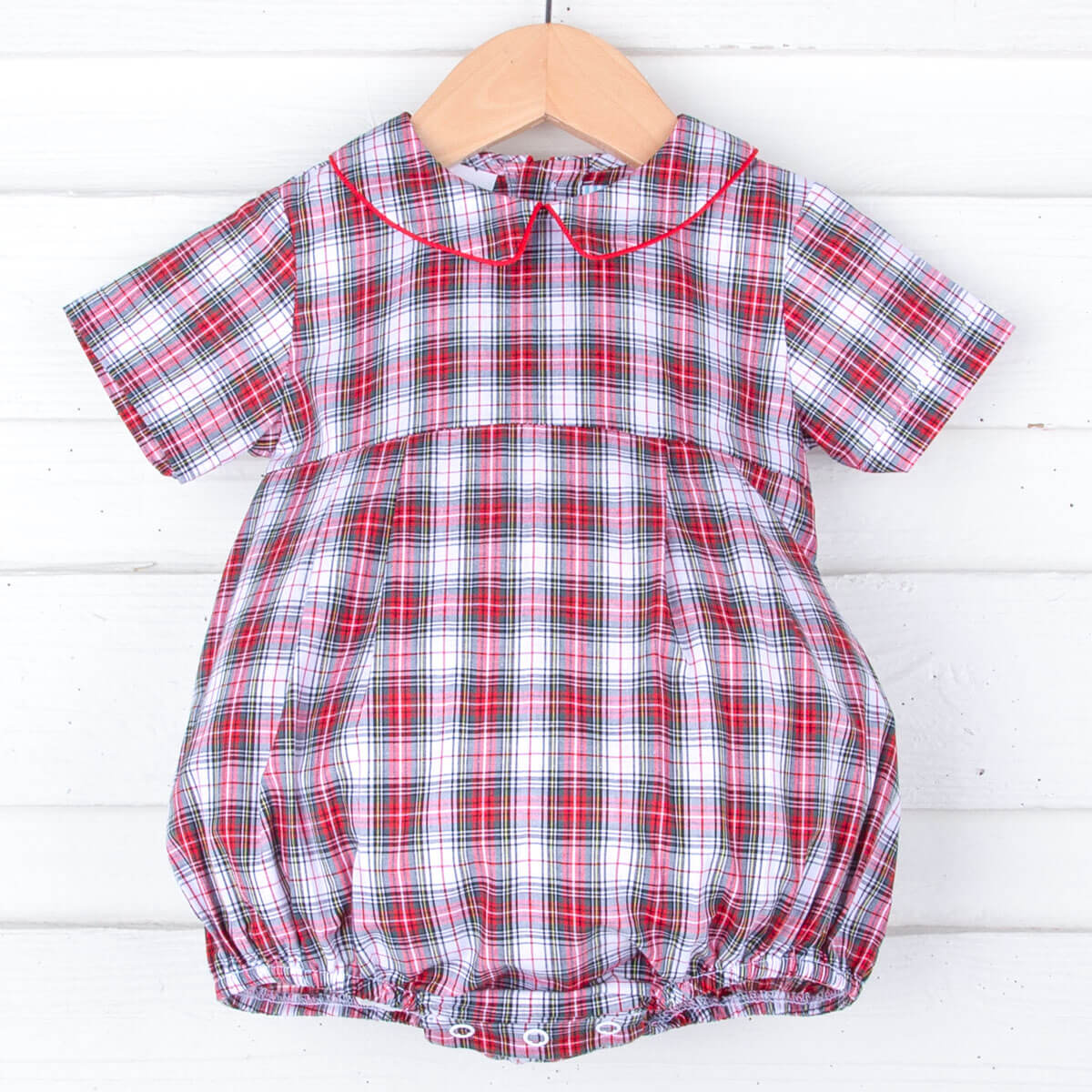 Cream Plaid Collared Bubble - Image 2