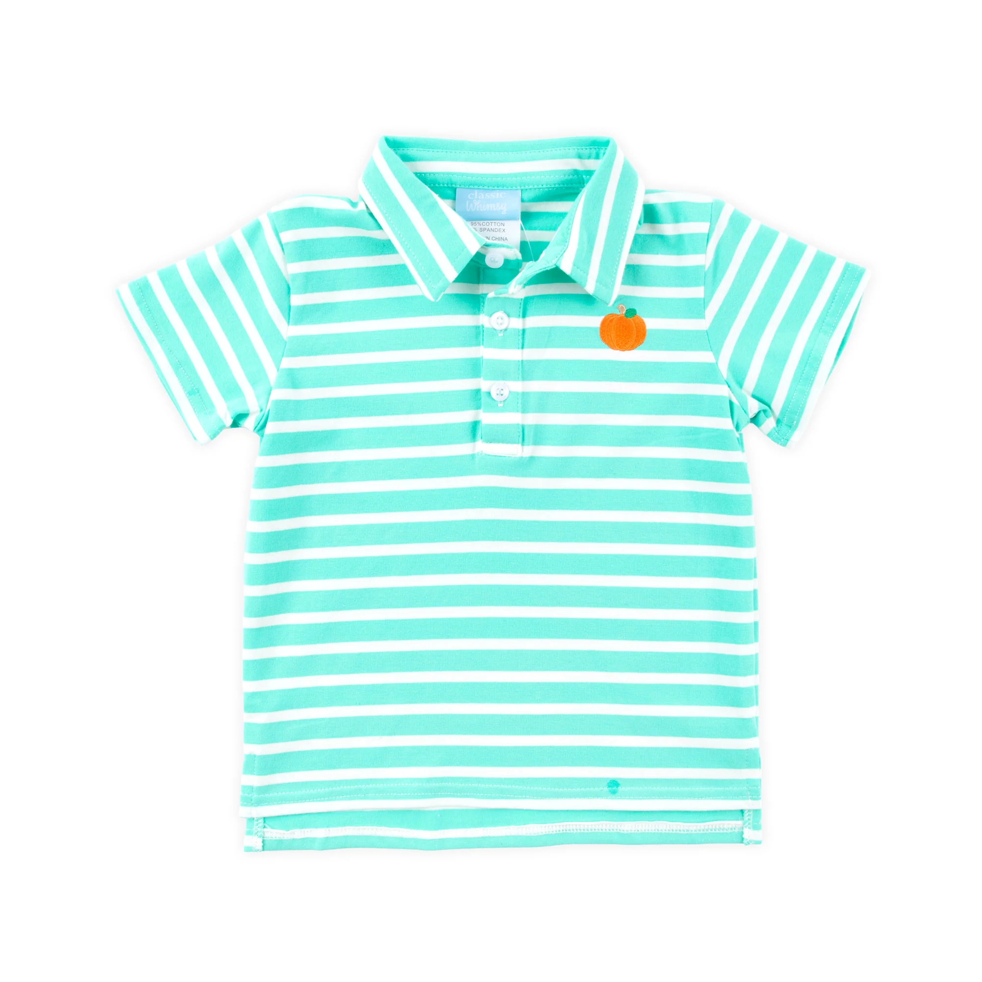 Pumpkin Turquoise Stripe Polo - Image 2