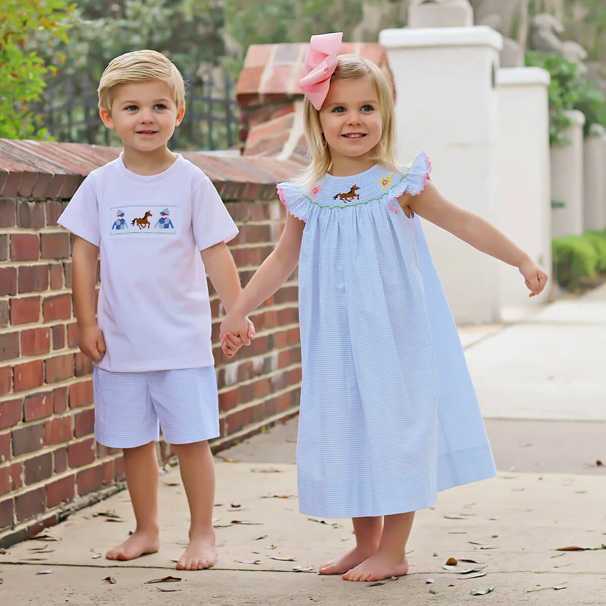 Derby Smocked Blue Stripe Dress - Image 5