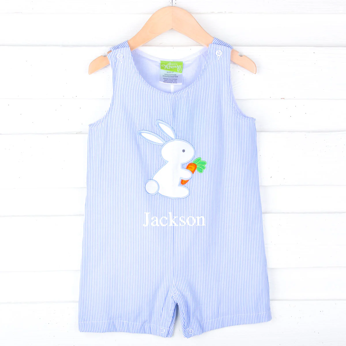 Easter Delight Blue Bunny Appliqué Jon Jon - Image 3
