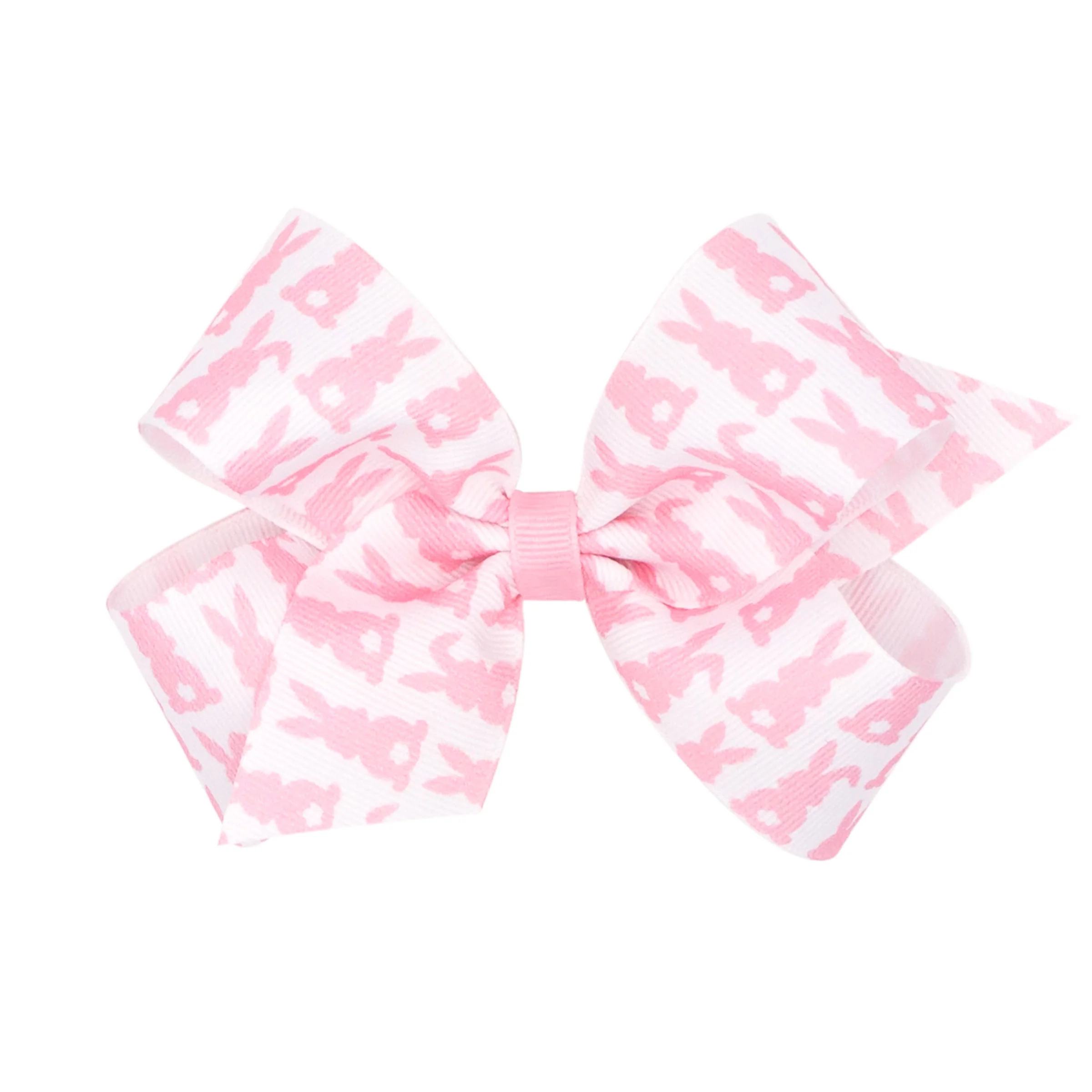 Pink Bunny Print Grosgrain Bow