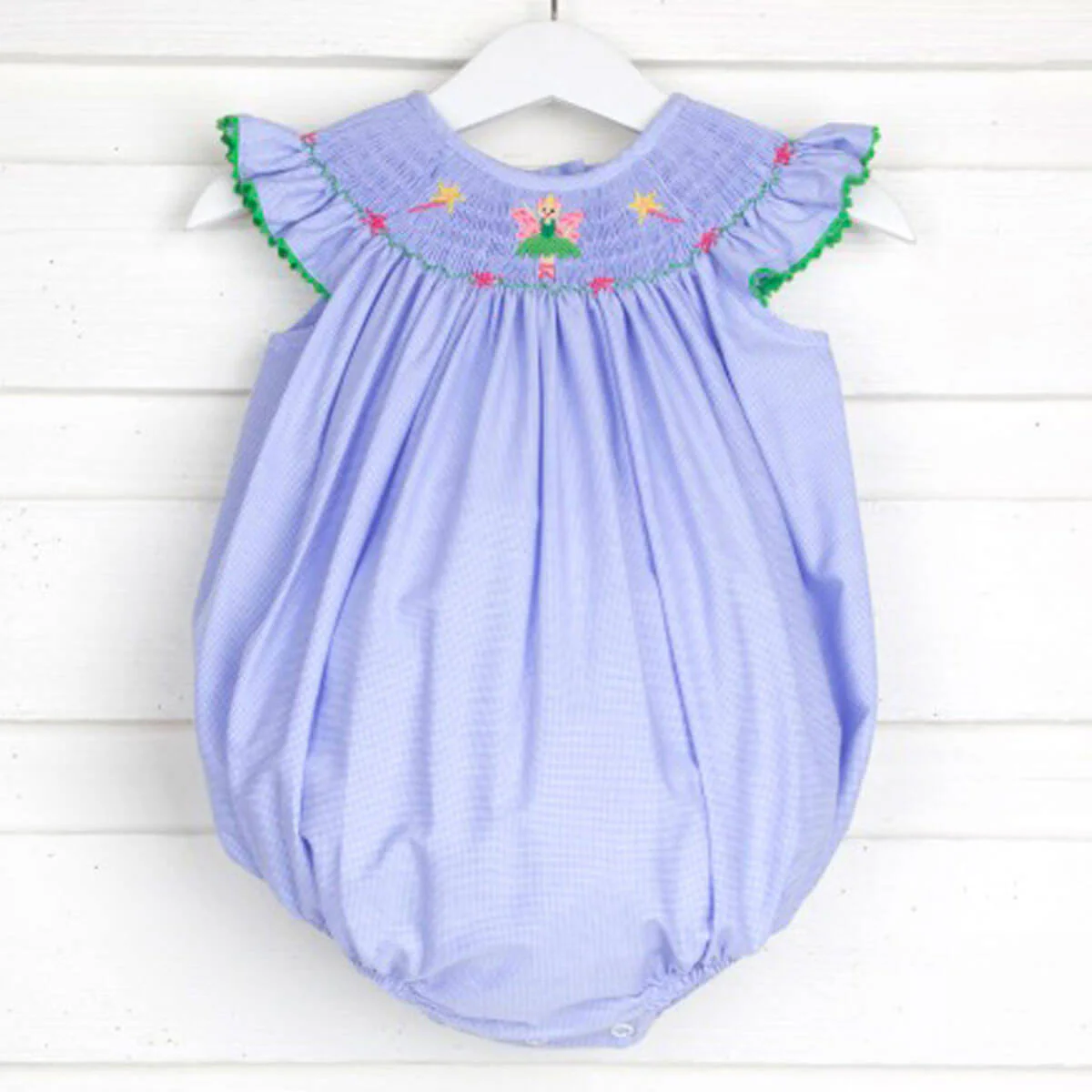 Fairies Smocked Micro Gingham Bubble