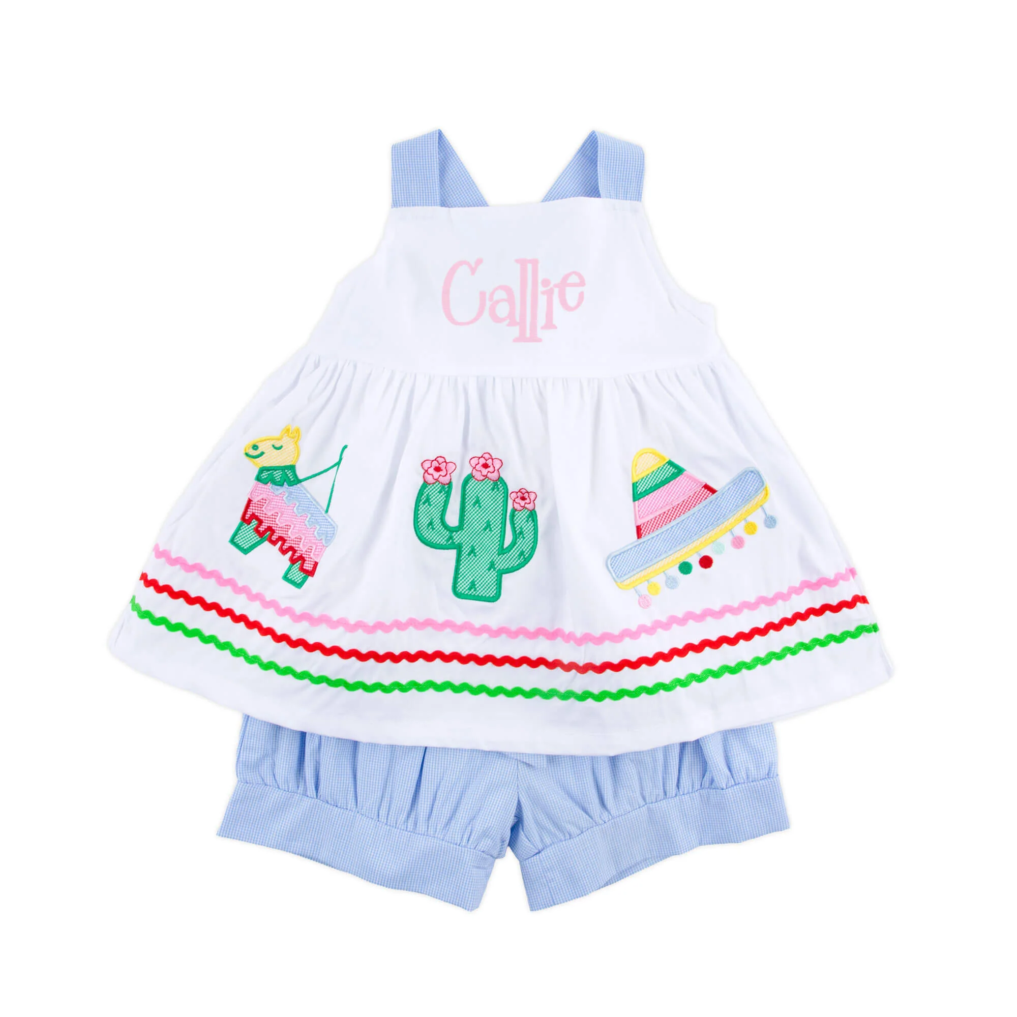 Fiesta Time Blue Gingham Stella Short Set - Image 3
