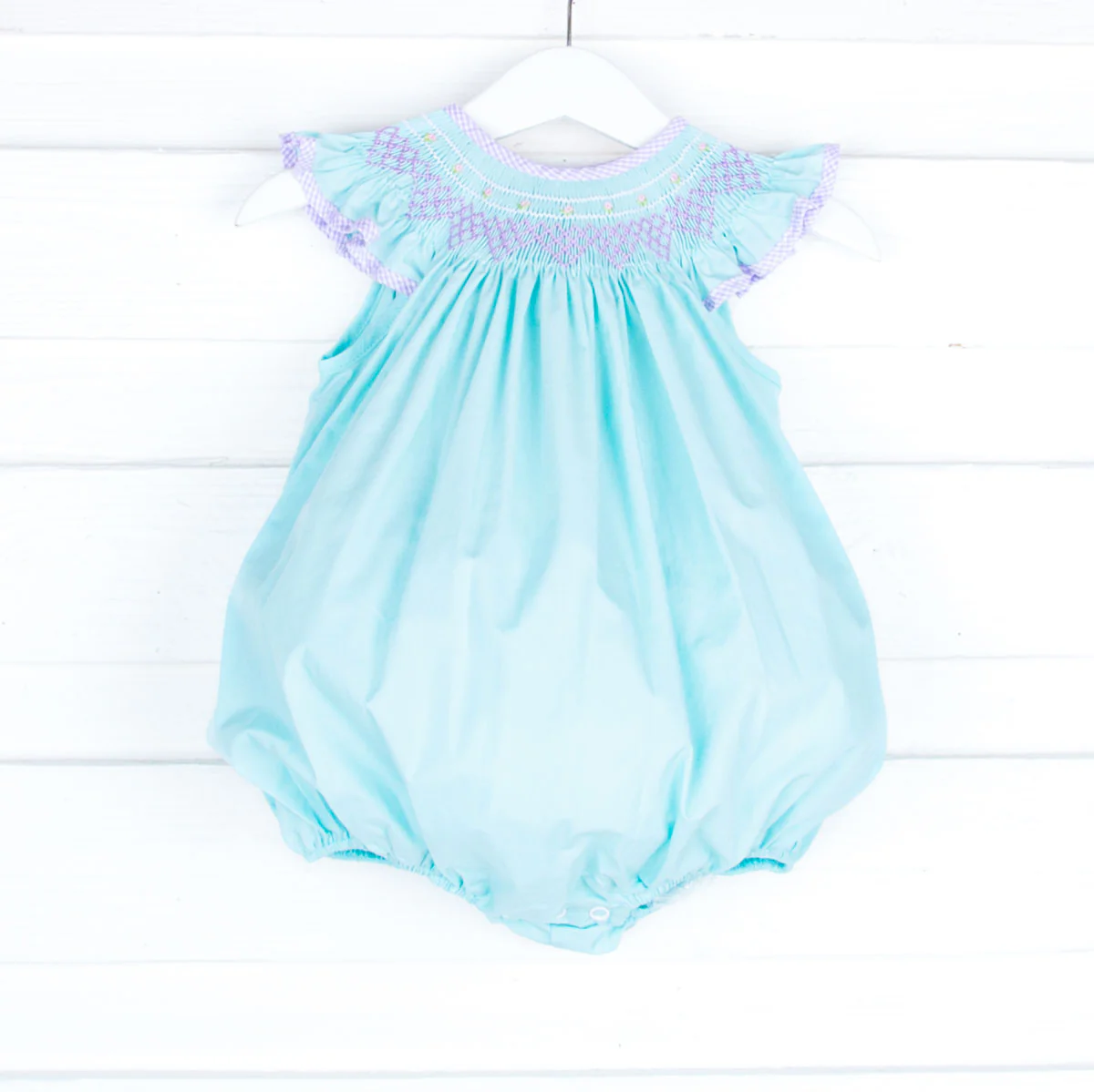 Geometric Smocked Aqua Bubble