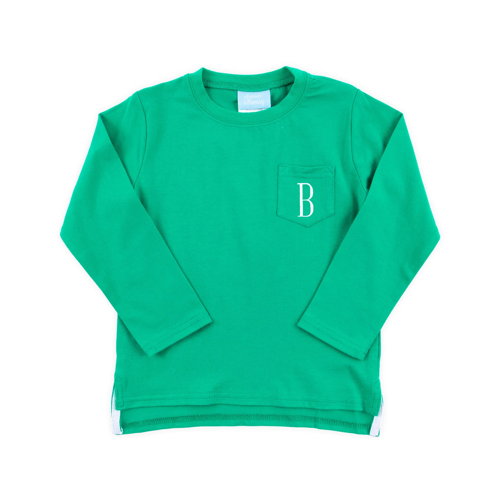 Green Solid Long Sleeve Pocket Shirt