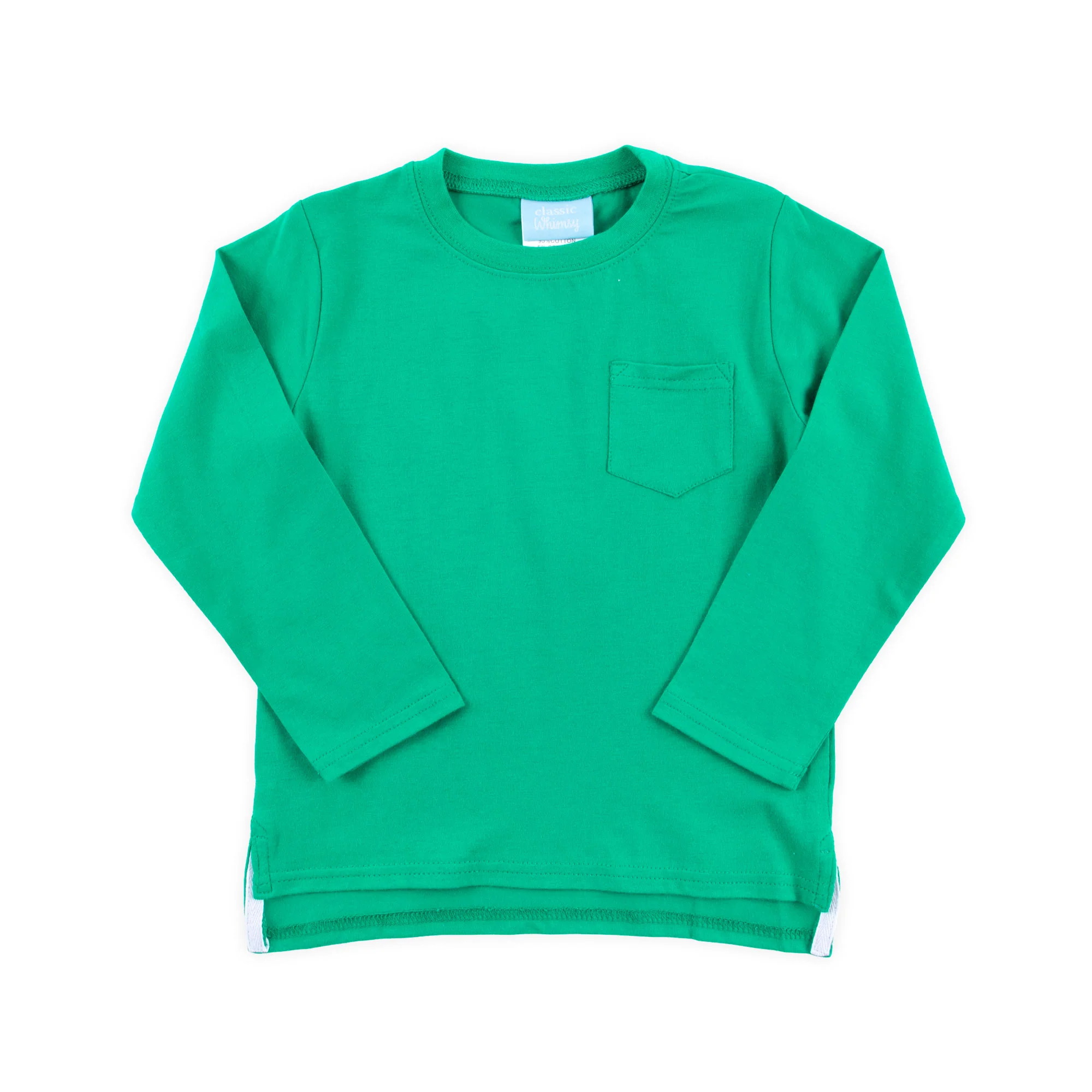 Green Solid Long Sleeve Pocket Shirt - Image 3