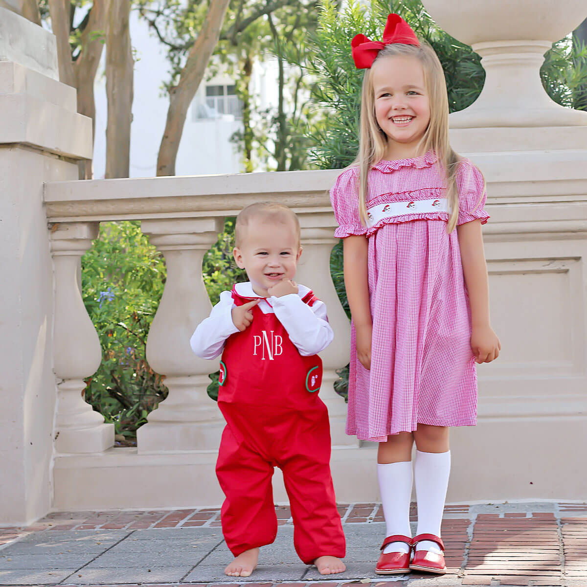 Happy Santa Red Gingham Chloe Dress - Image 6