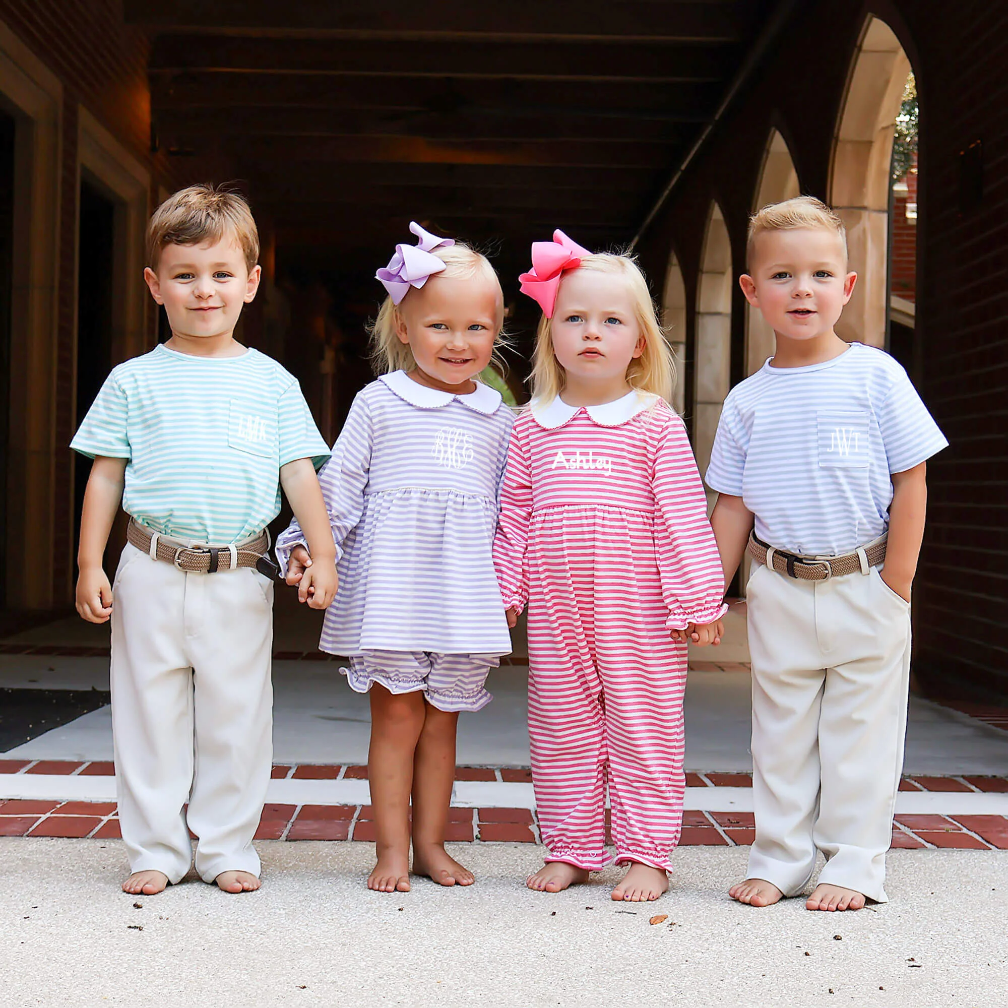 Hot Pink Stripe Ruffle Romper - Image 3