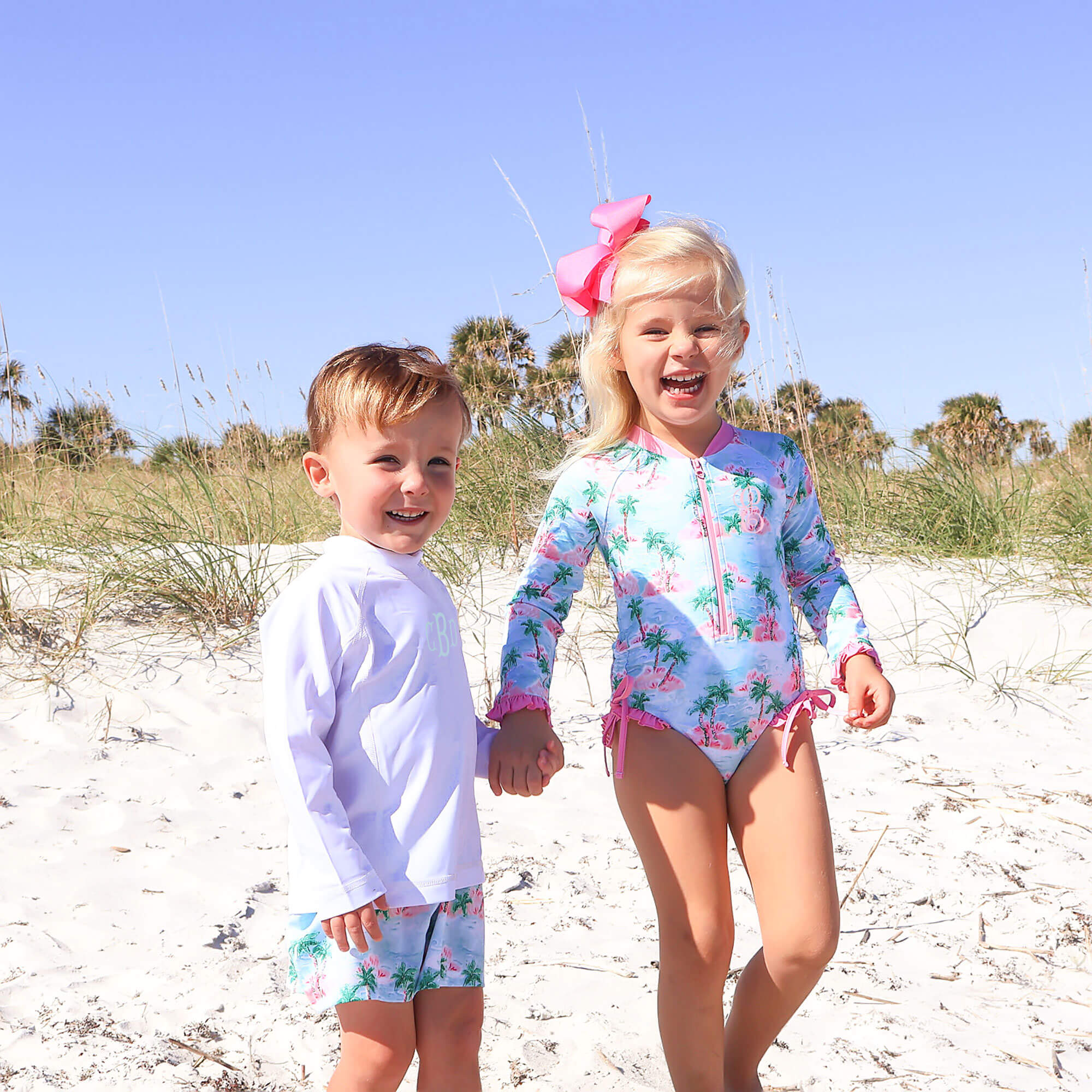 Island Palm Rash Guard Swimsuit - Image 5