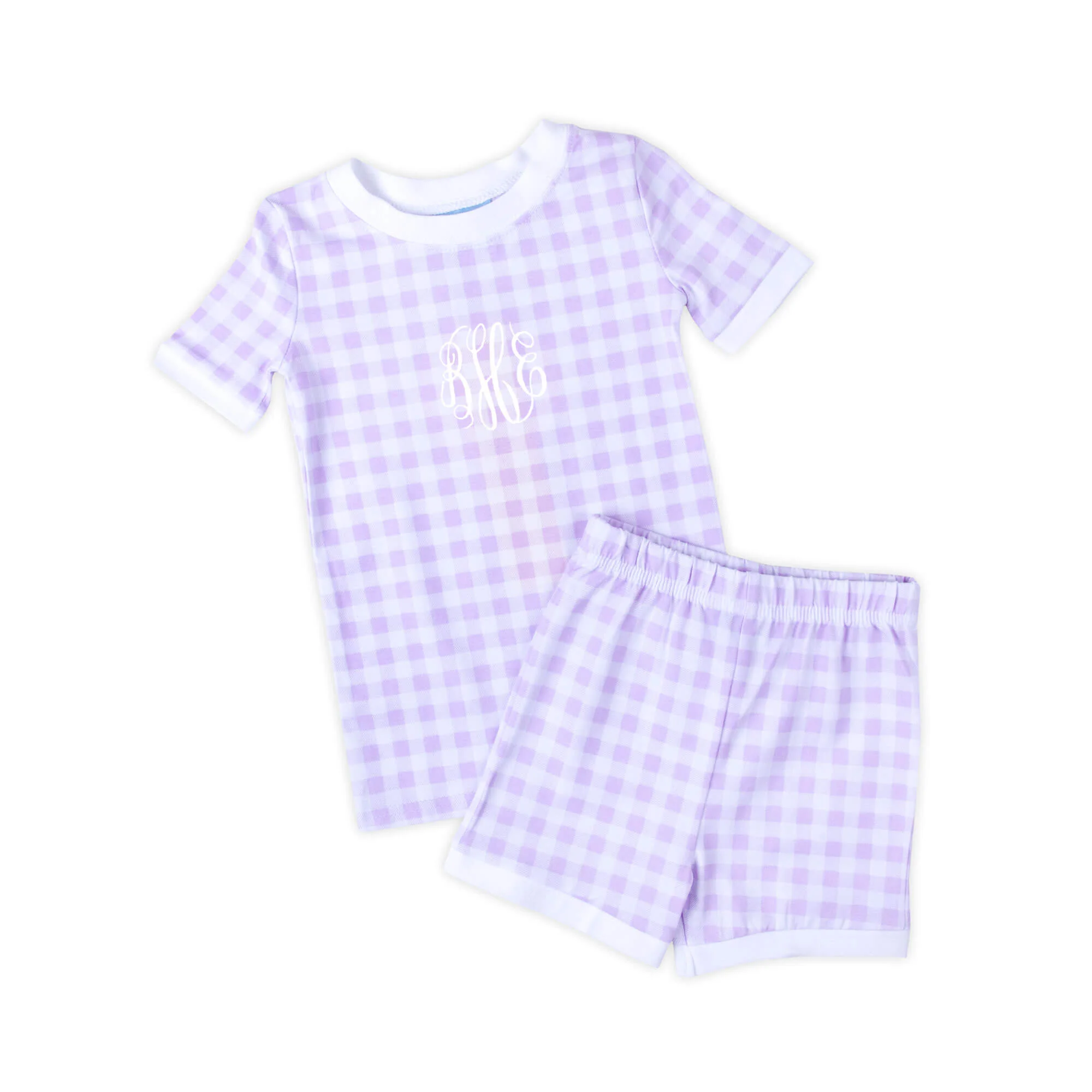 Gingham Short Pajamas Lavender