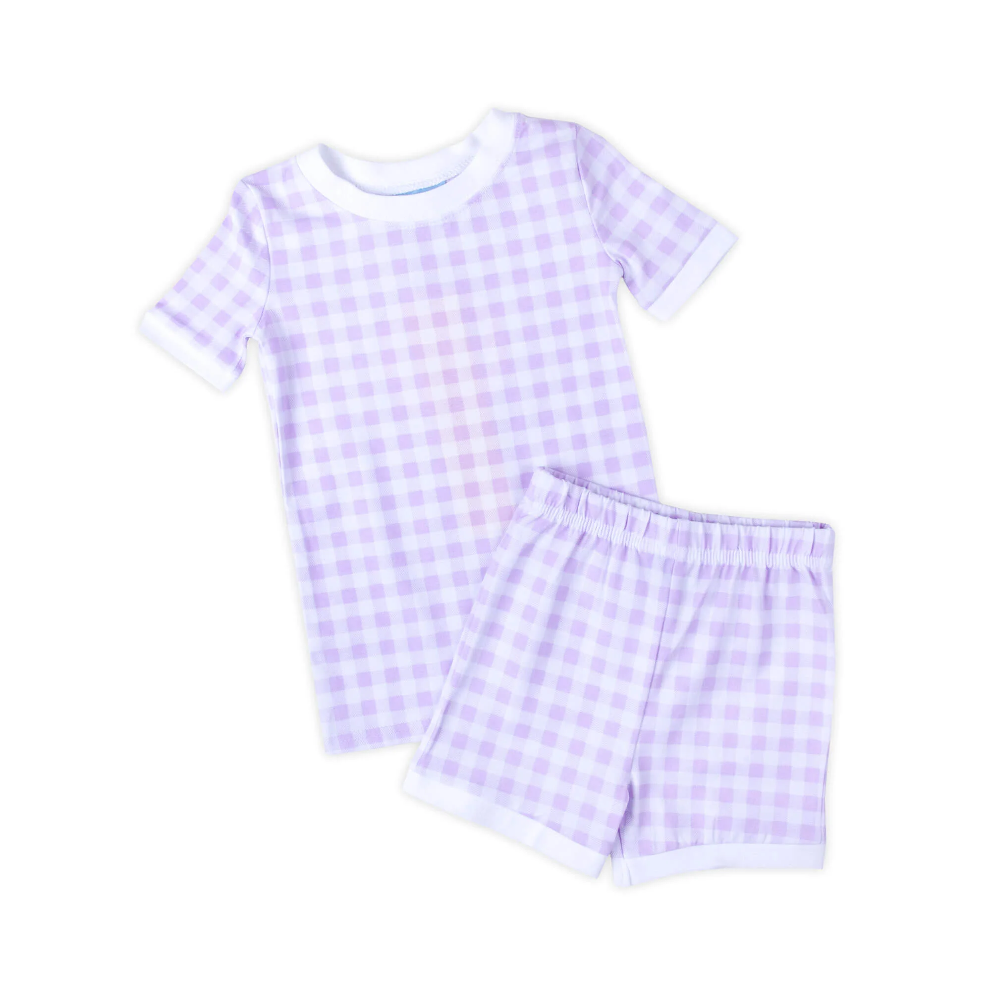 Gingham Short Pajamas Lavender - Image 2