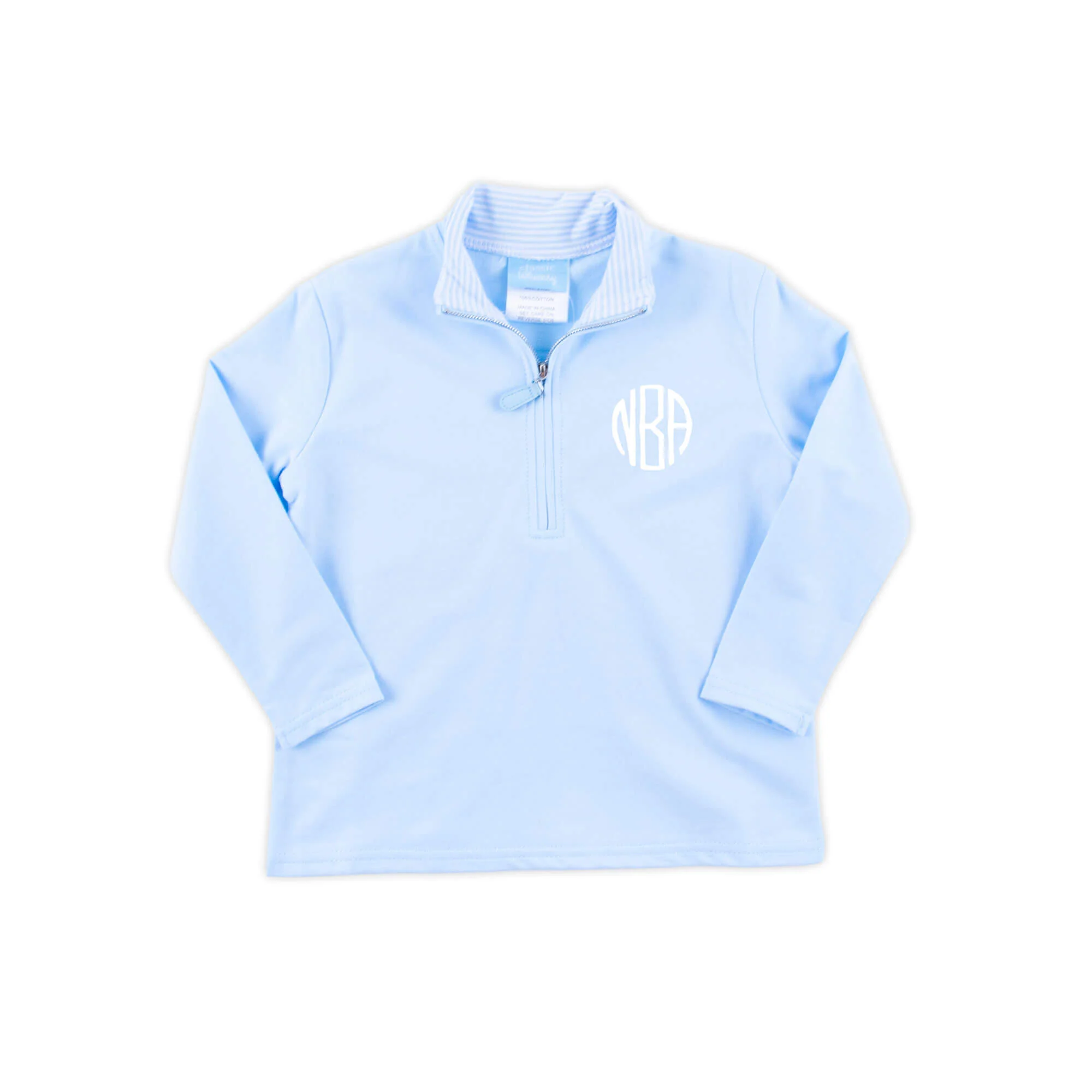 Light Blue French Terry Half Zip Pullover
