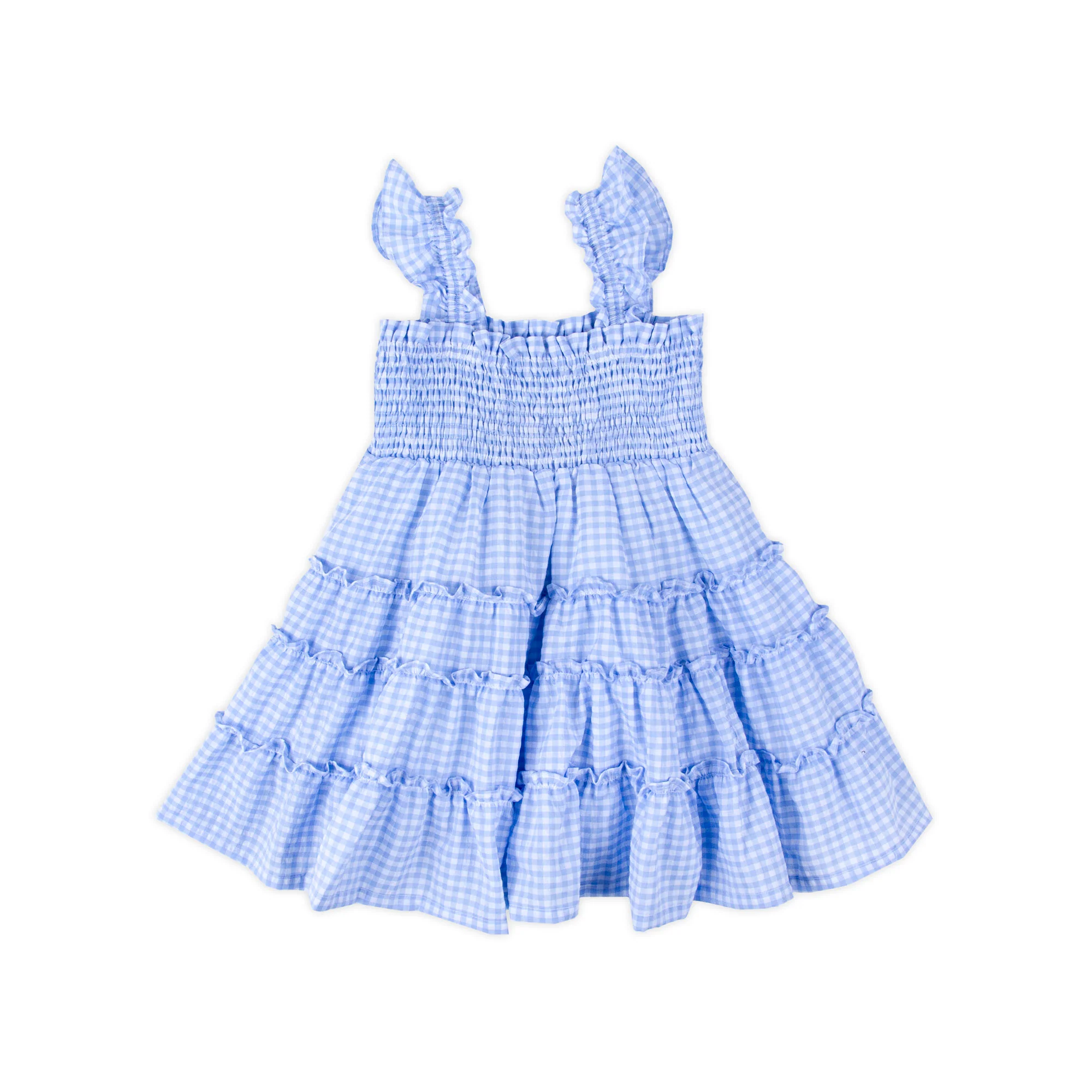 Light Blue Gingham Smocked Willow Dress - Image 2