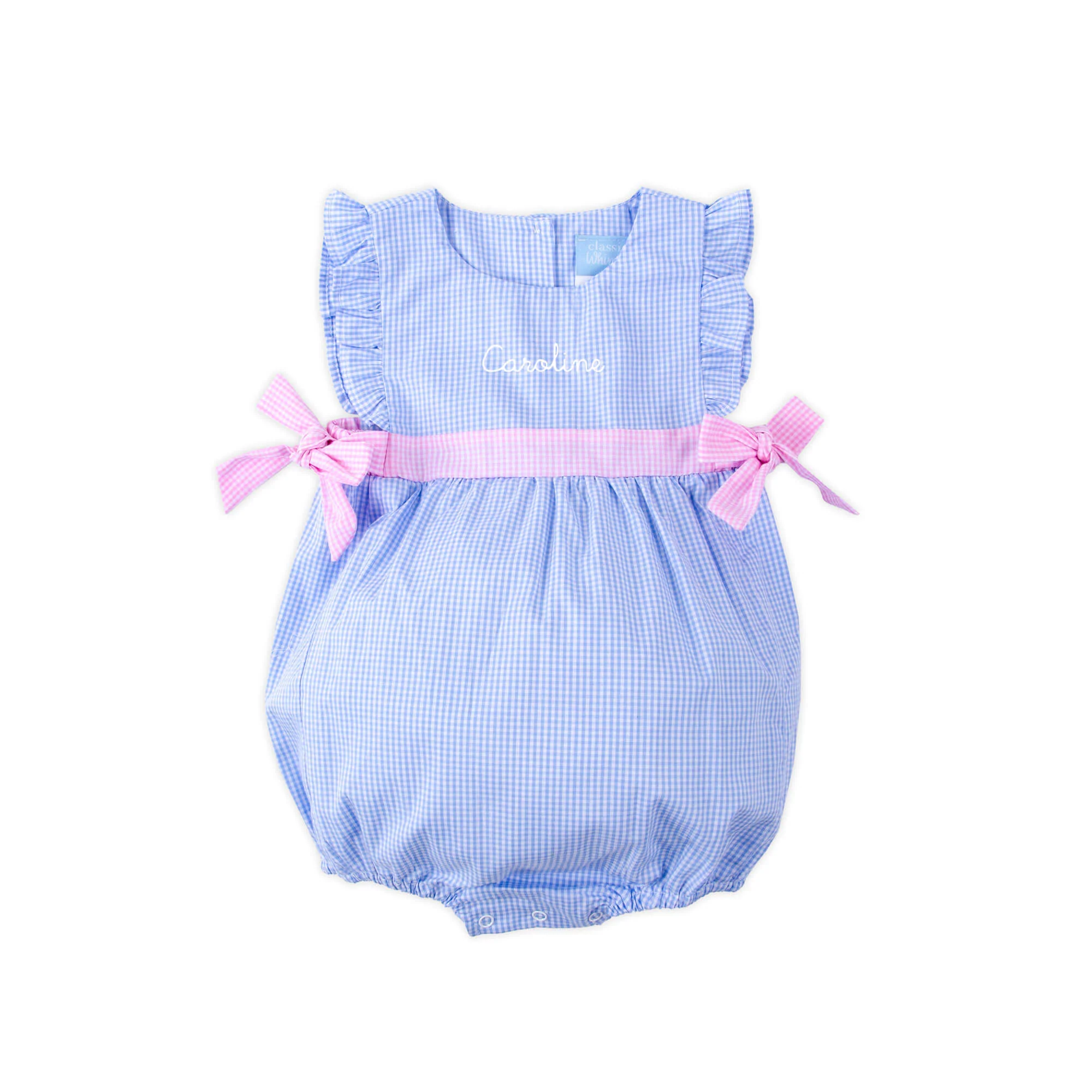 Light Blue & Pink Gingham Avery Bubble - Image 2