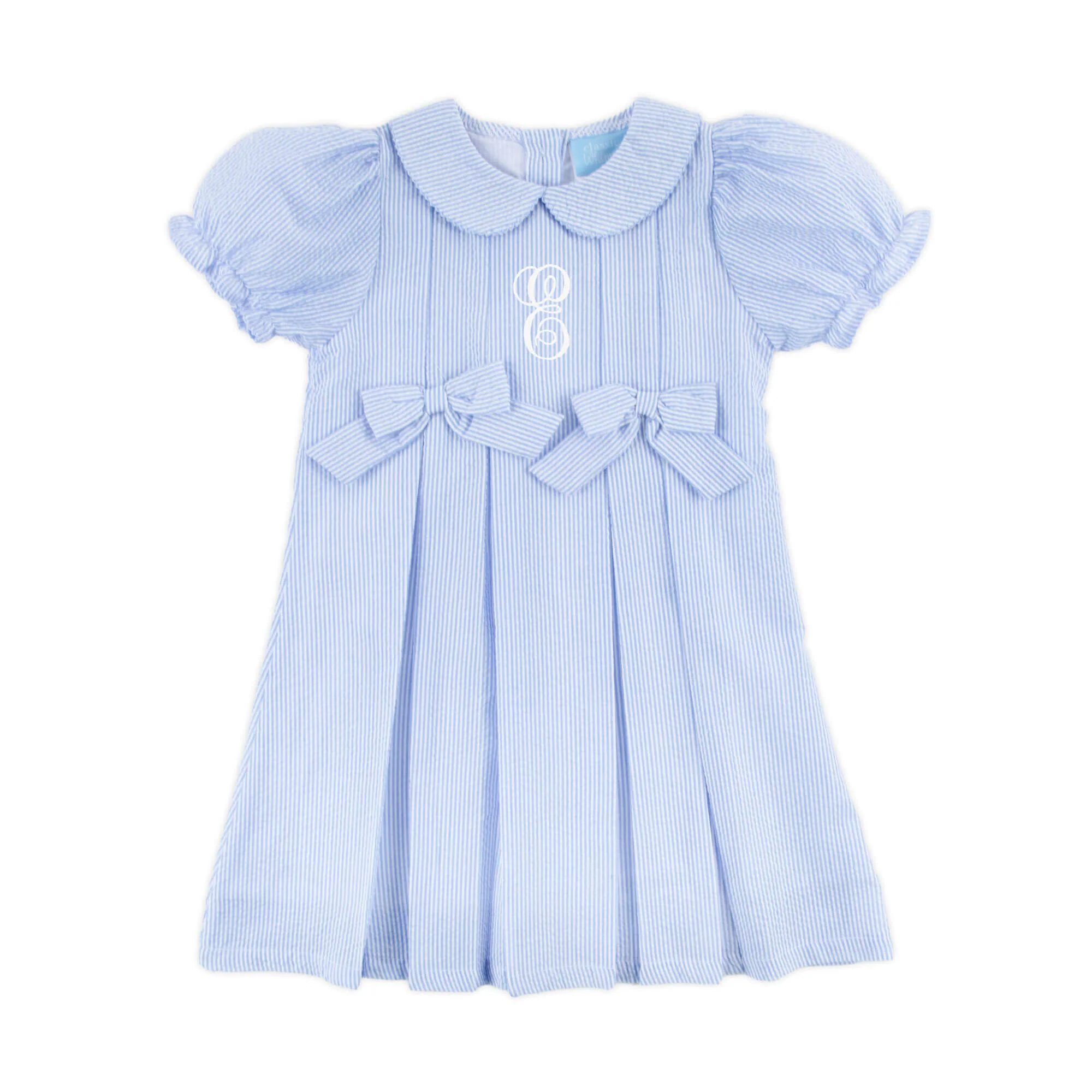 French Blue Stripe Seersucker Molly Dress