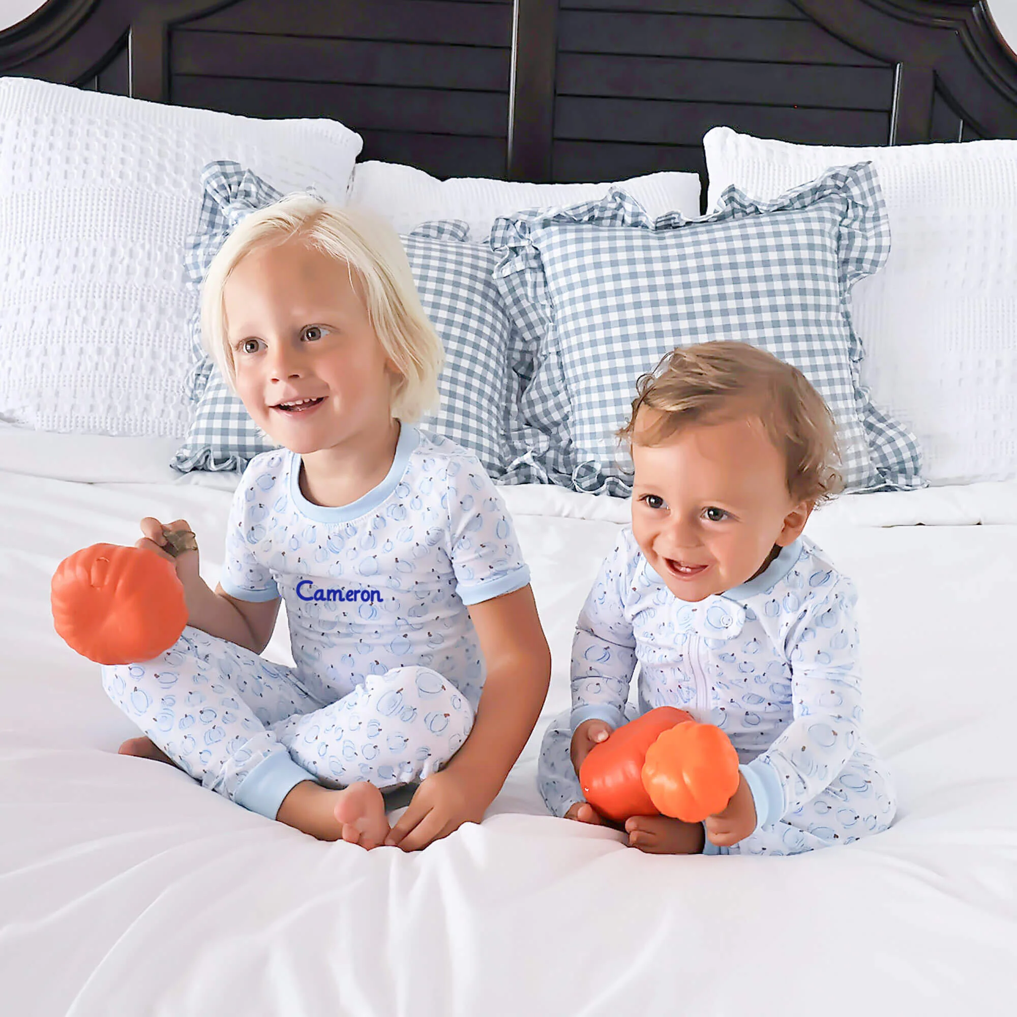 Little Pumpkin Patch Blue Pajamas - Image 3
