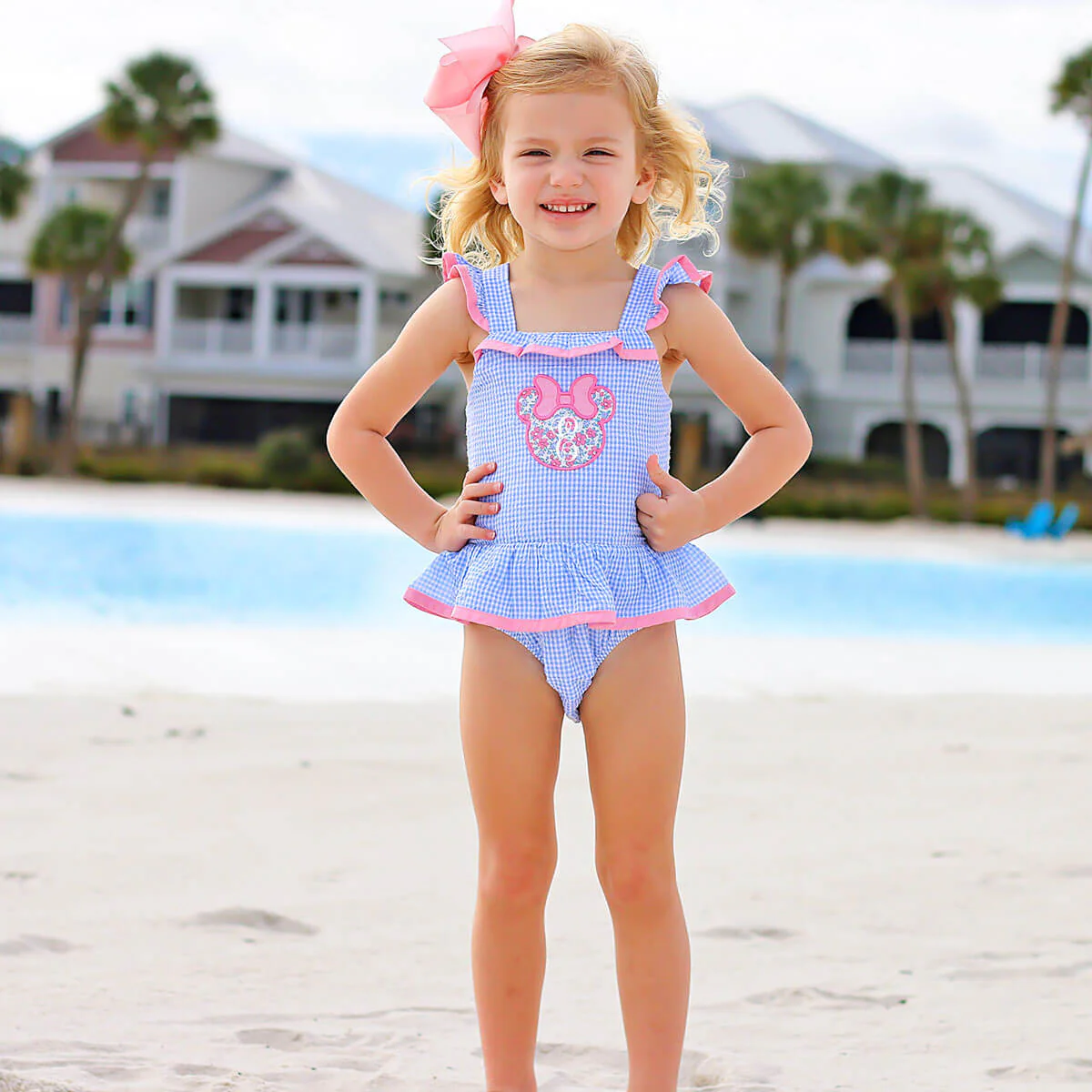 Mouse Ears Blue Gingham Swimsuit