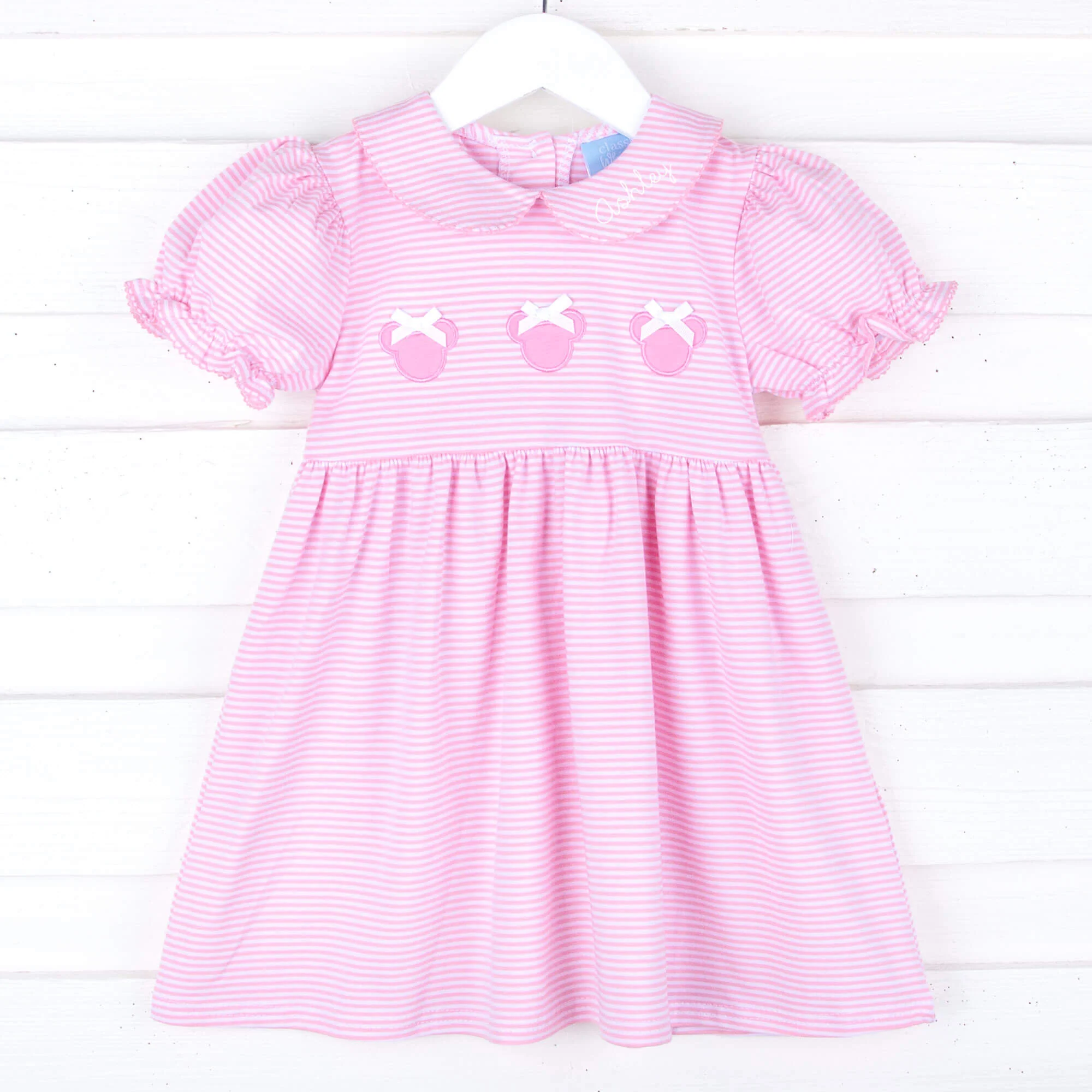 Mouse Ears Pink Stripe Riley Dress - Image 2