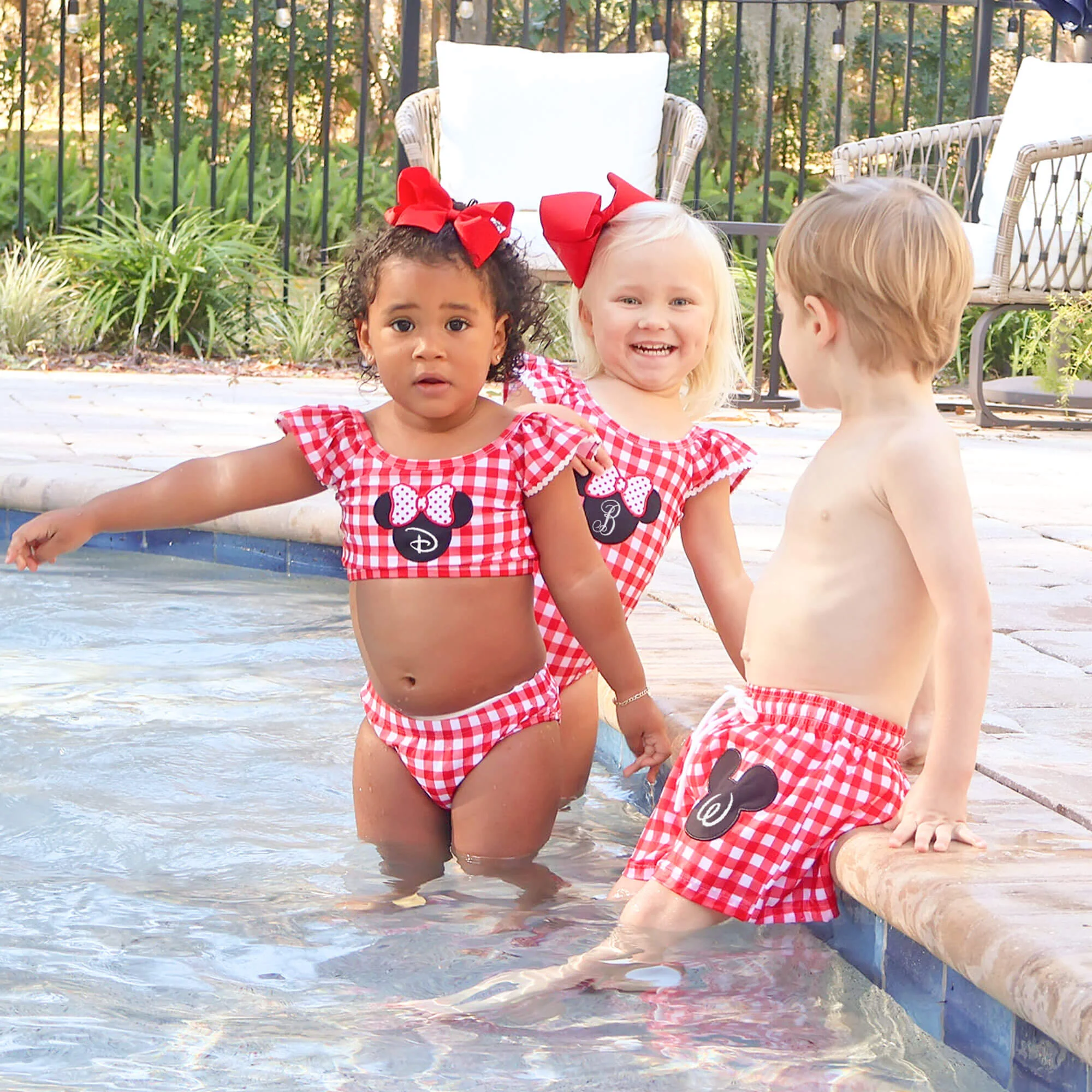 Mouse Ears Red Gingham One Piece Swimsuit - Image 5