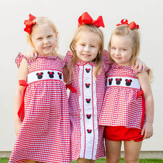 Mouse Ears Smocked Red Beverly Dress - Image 3
