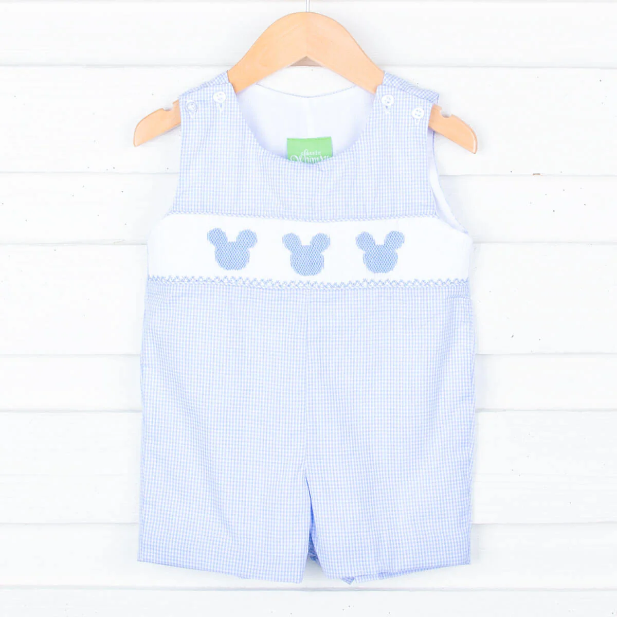 Mouse Ears Smocked Light Blue Jon Jon