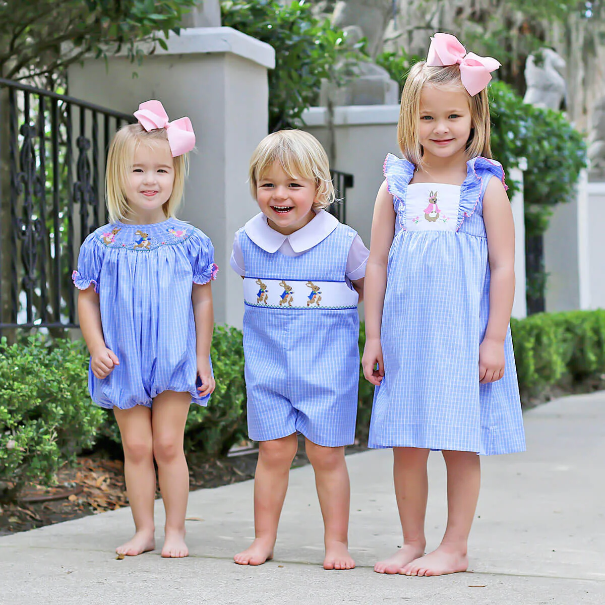 Storybook Blue Windowpane Waterfall Dress - Image 8