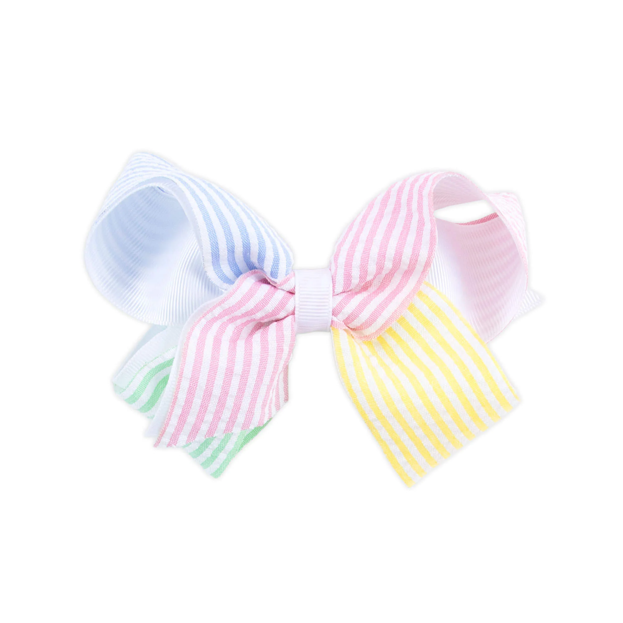 Stripe Seersucker Hair Bow - Image 2
