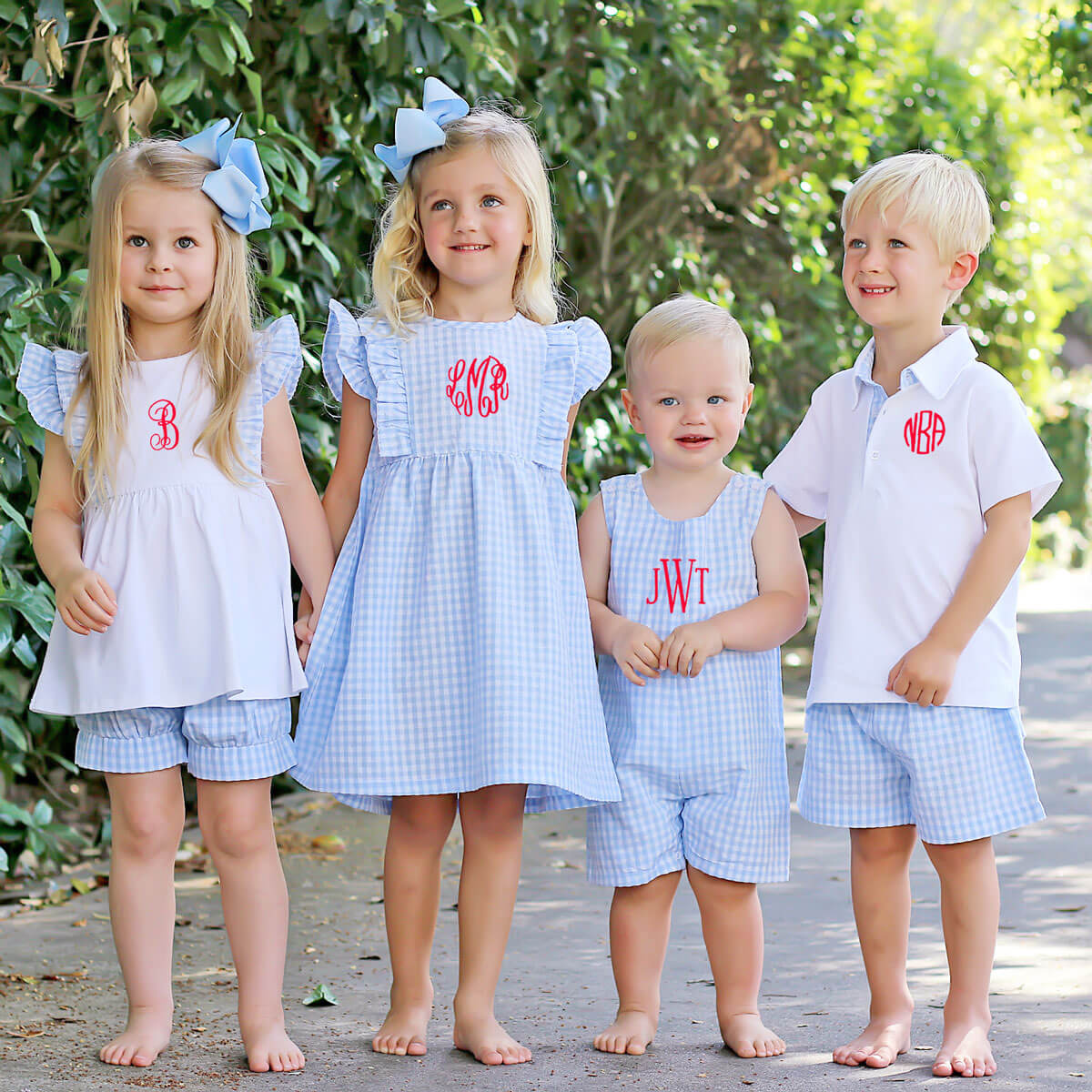 Pastel Blue Gingham Jon Jon - Image 5