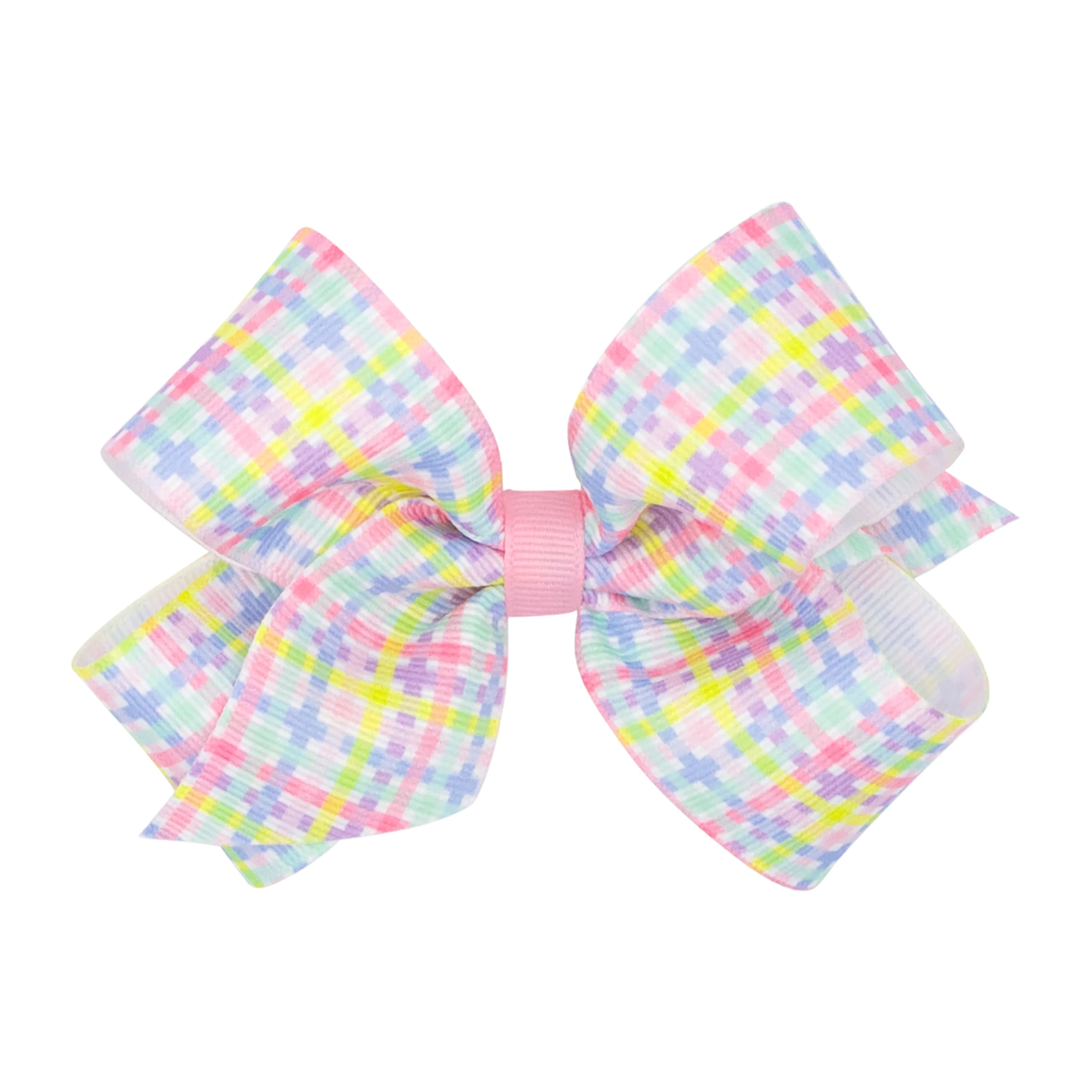 Pastel Plaid Print Grosgrain Bow