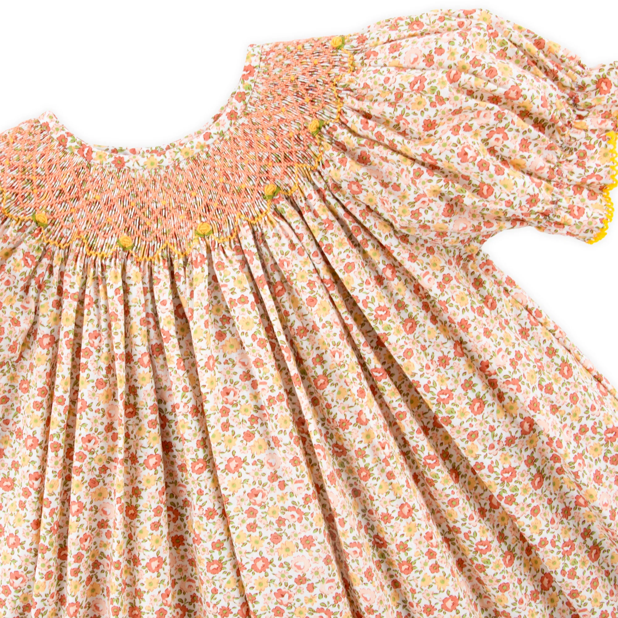 Pink Floral Smocked Long Bubble - Image 2