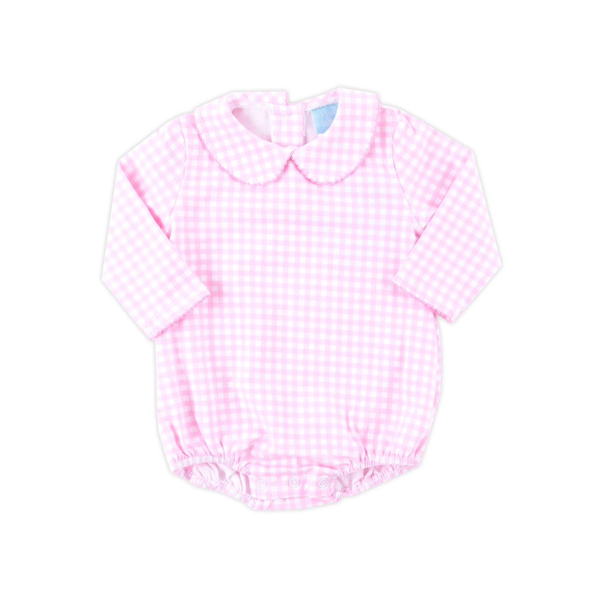 Pink Gingham Long Sleeve Bodysuit - Image 4