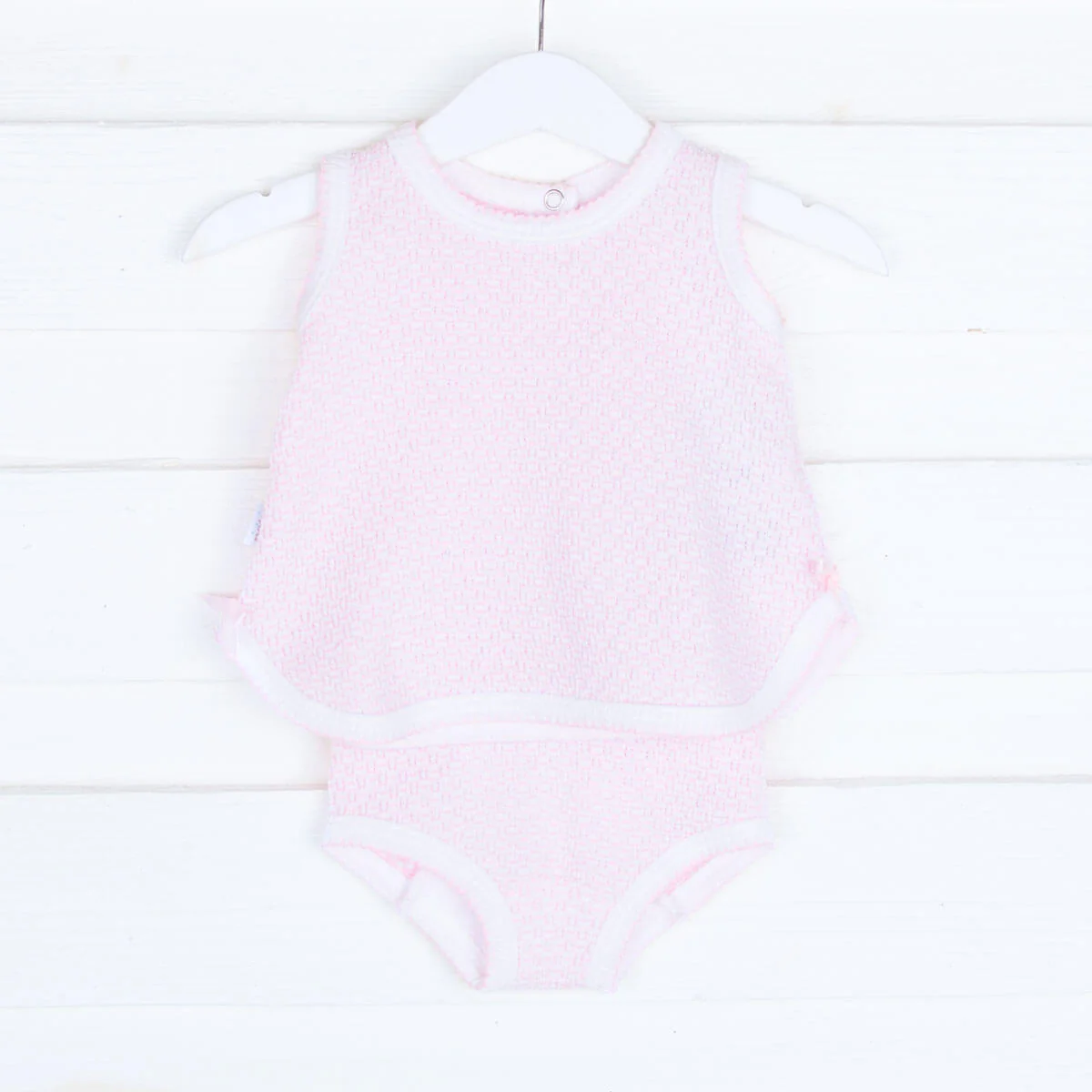 Pink Knit Sleeveless Bloomer Set