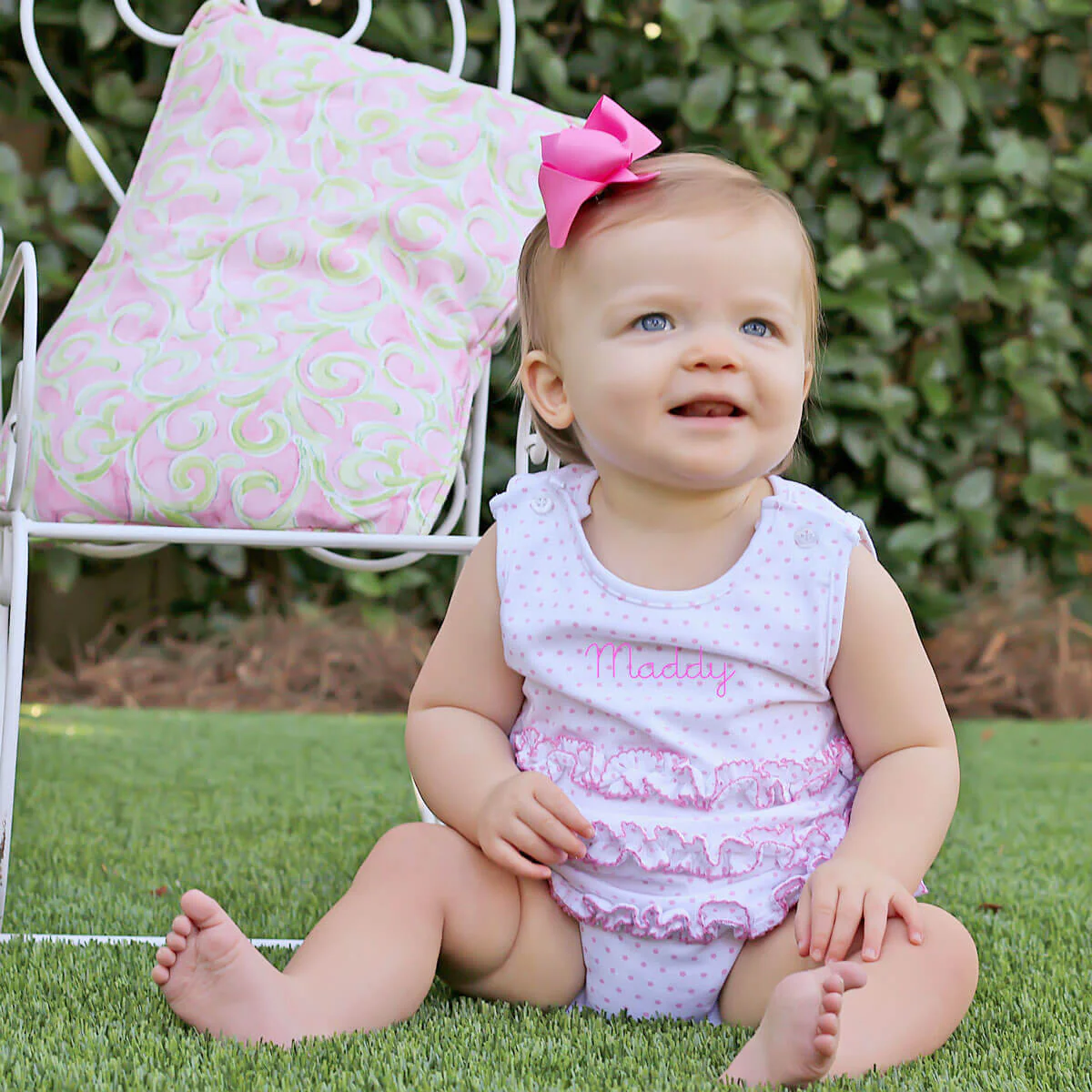 Pink Polka Dot Ruffle Bubble - Image 4