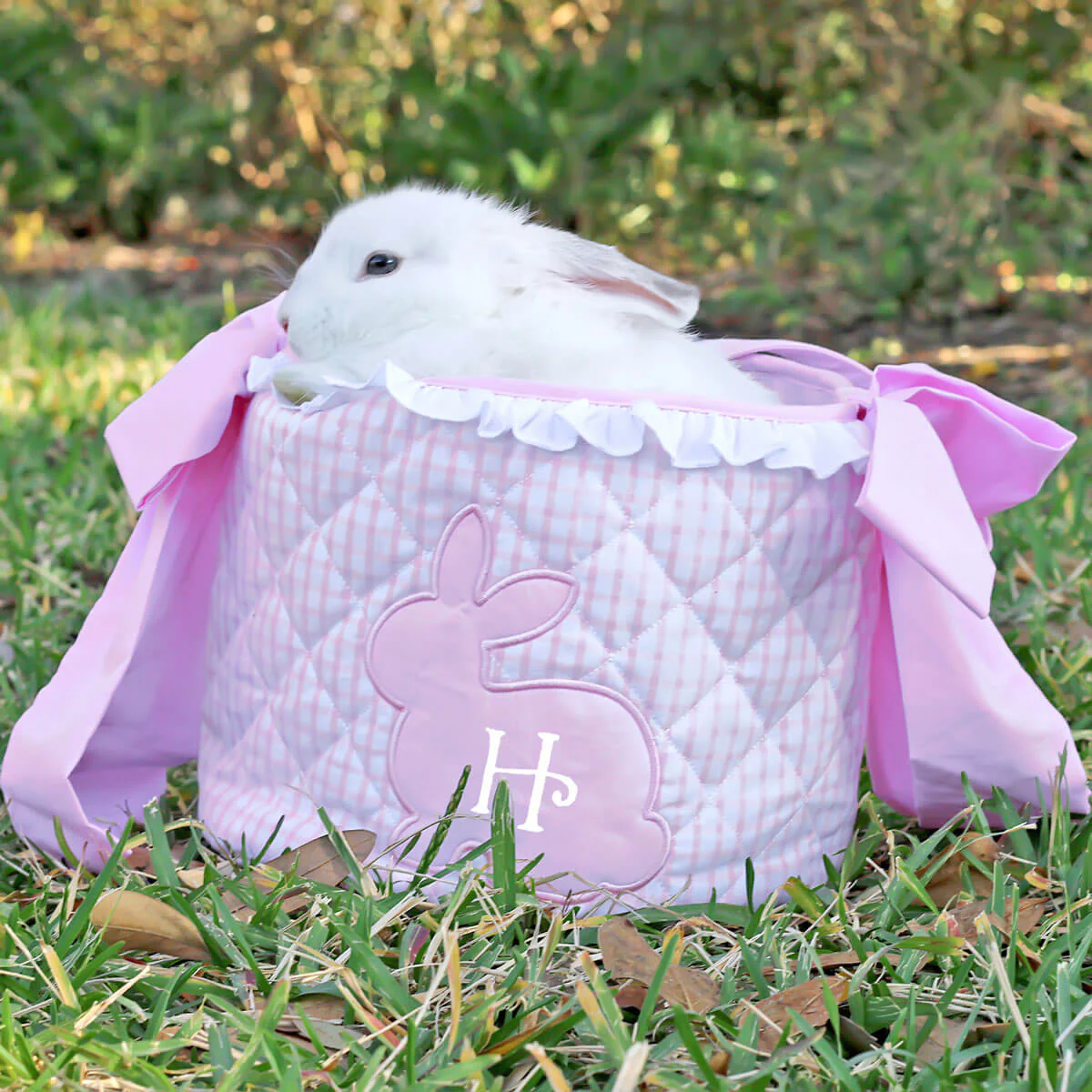 Pink Windowpane Easter Basket