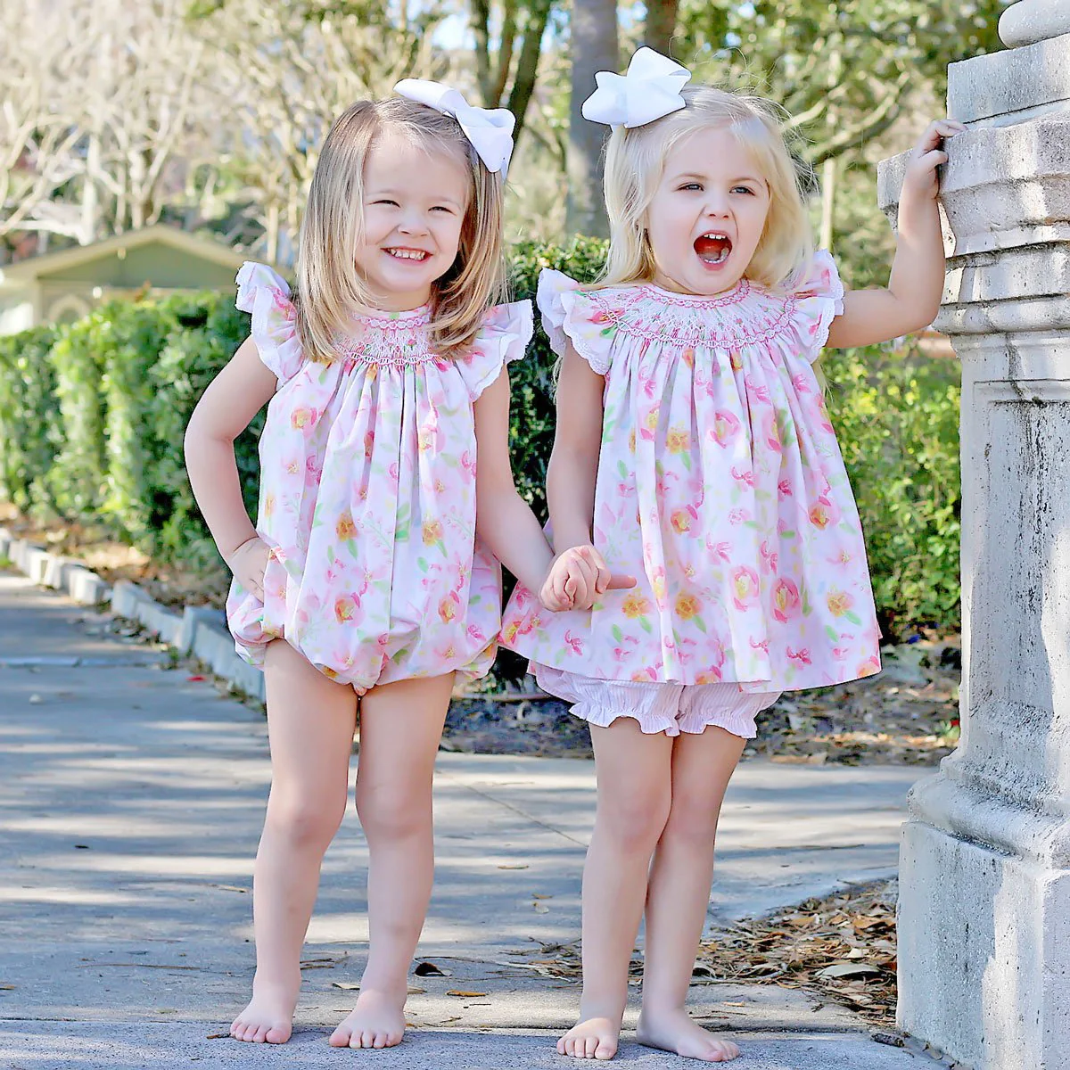 Pretty Peony Smocked Geometric Bloomer Set - Image 3