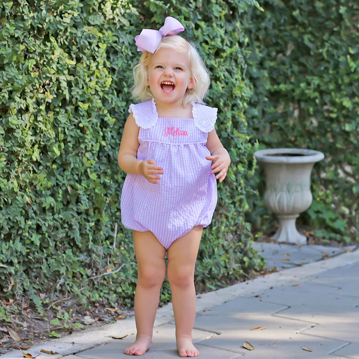 Purple Gingham Lulu Bubble